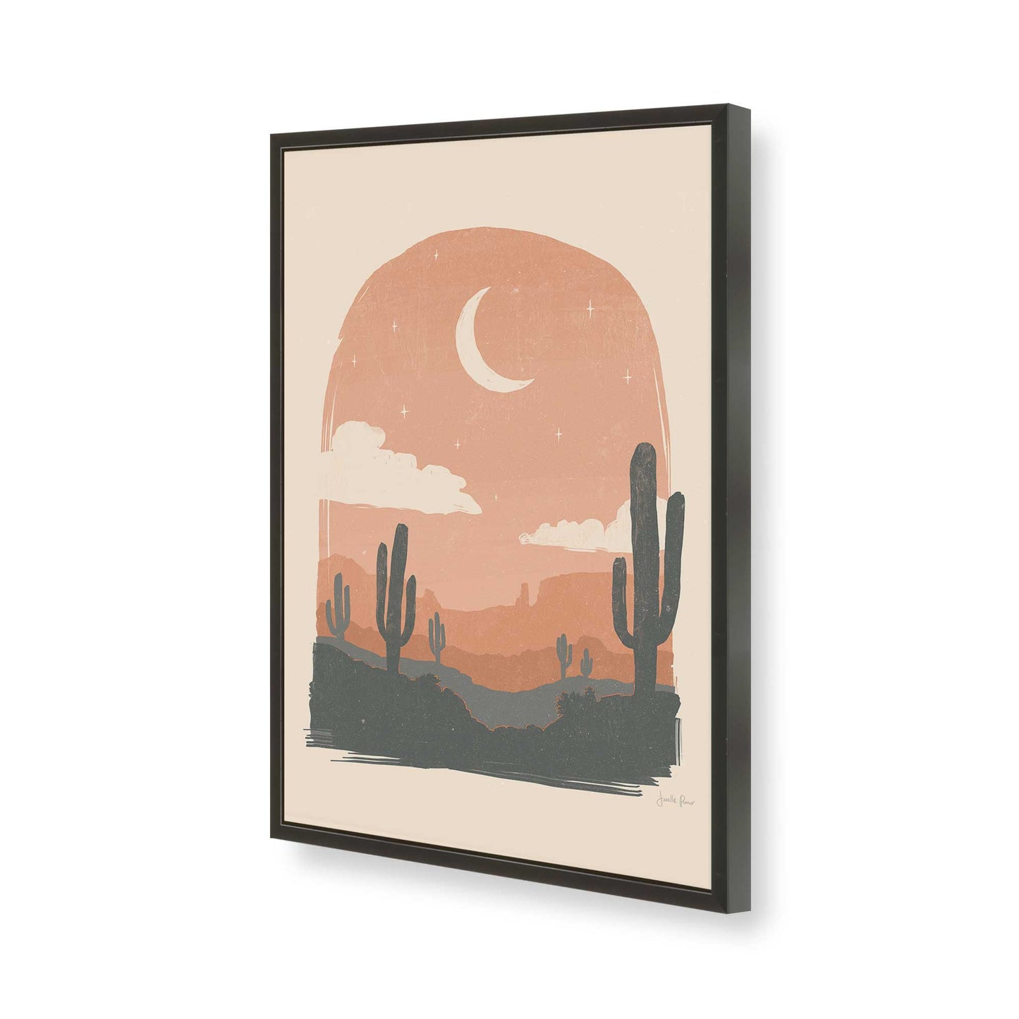 [Color:Satin Black], Picture of art in a Satin Black frame of the corner