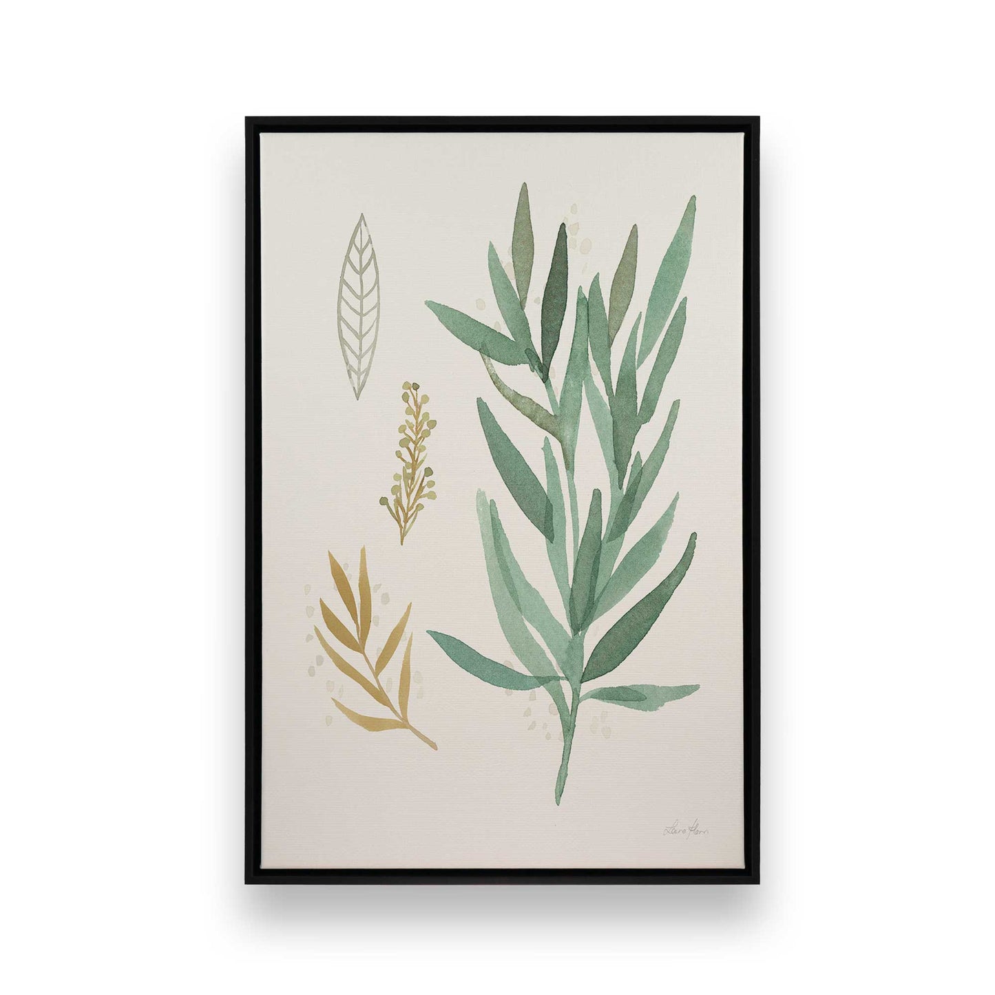 Earthy Greens in Bloom, Set of 4 Canvas Prints