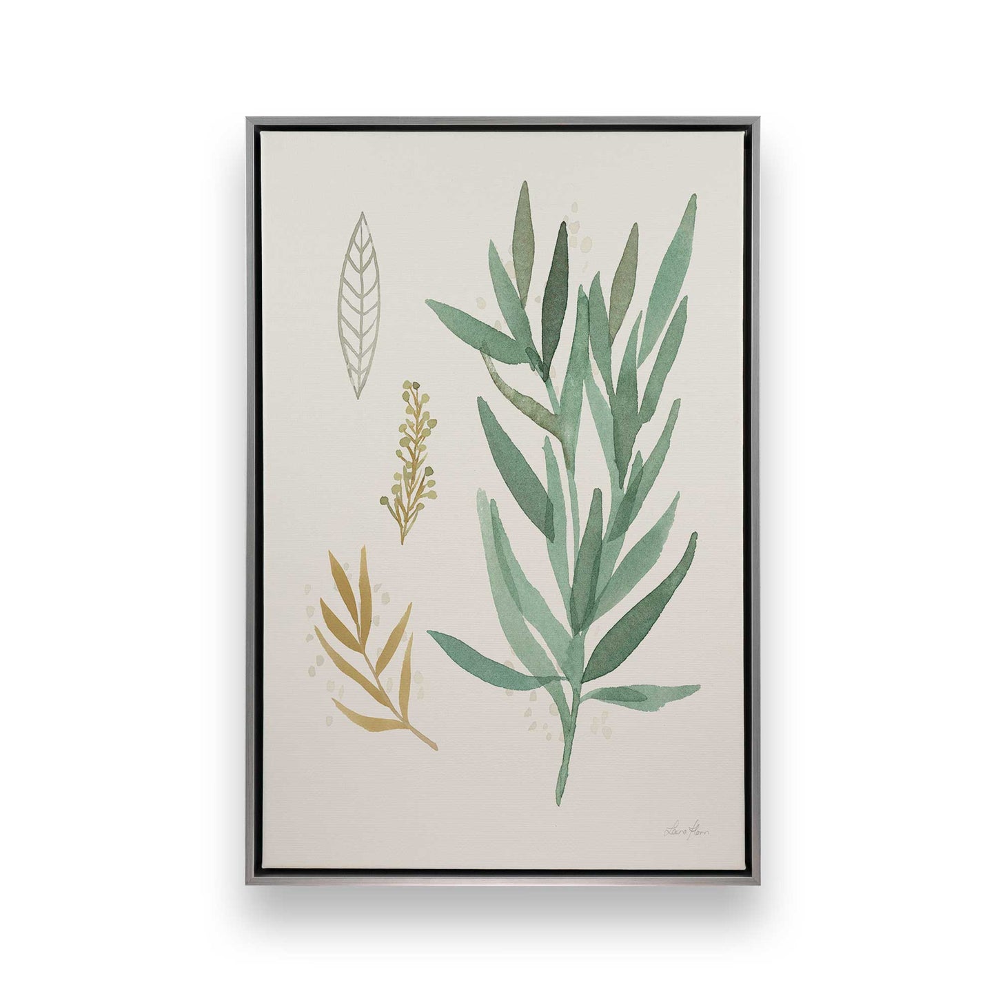 Earthy Greens in Bloom, Set of 4 Canvas Prints