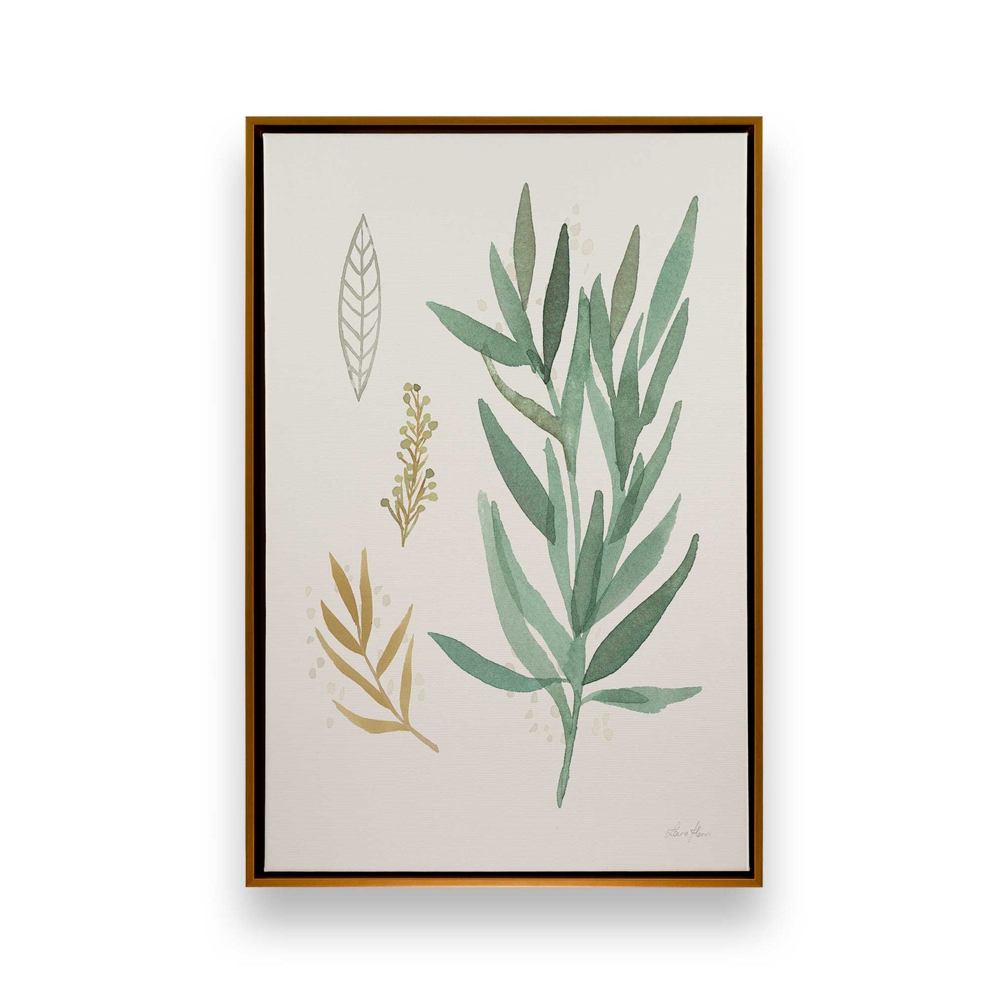 Earthy Greens in Bloom, Set of 4 Canvas Prints