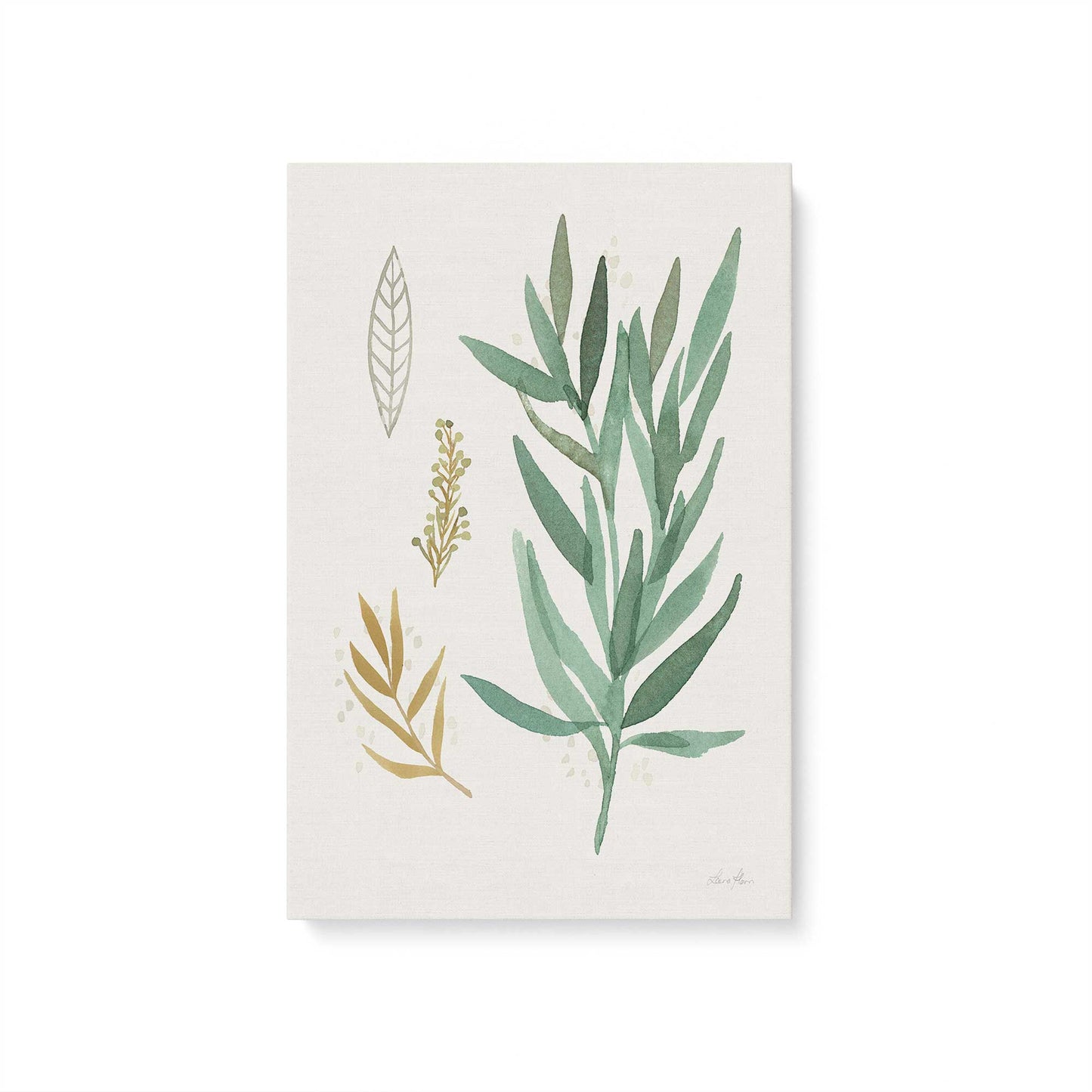 Earthy Greens in Bloom, Set of 4 Canvas Prints