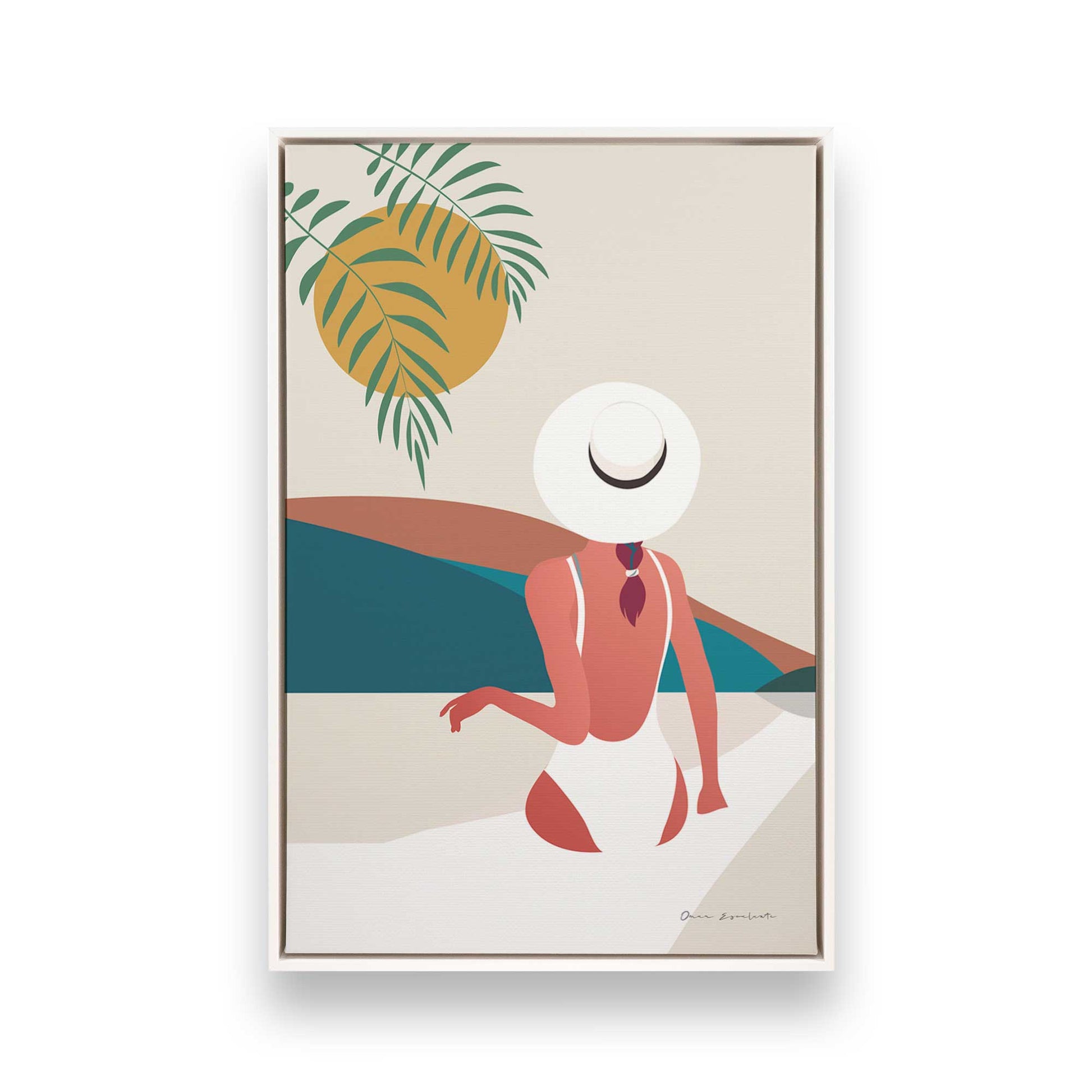 [Color:Opaque White], Picture of art in a White frame