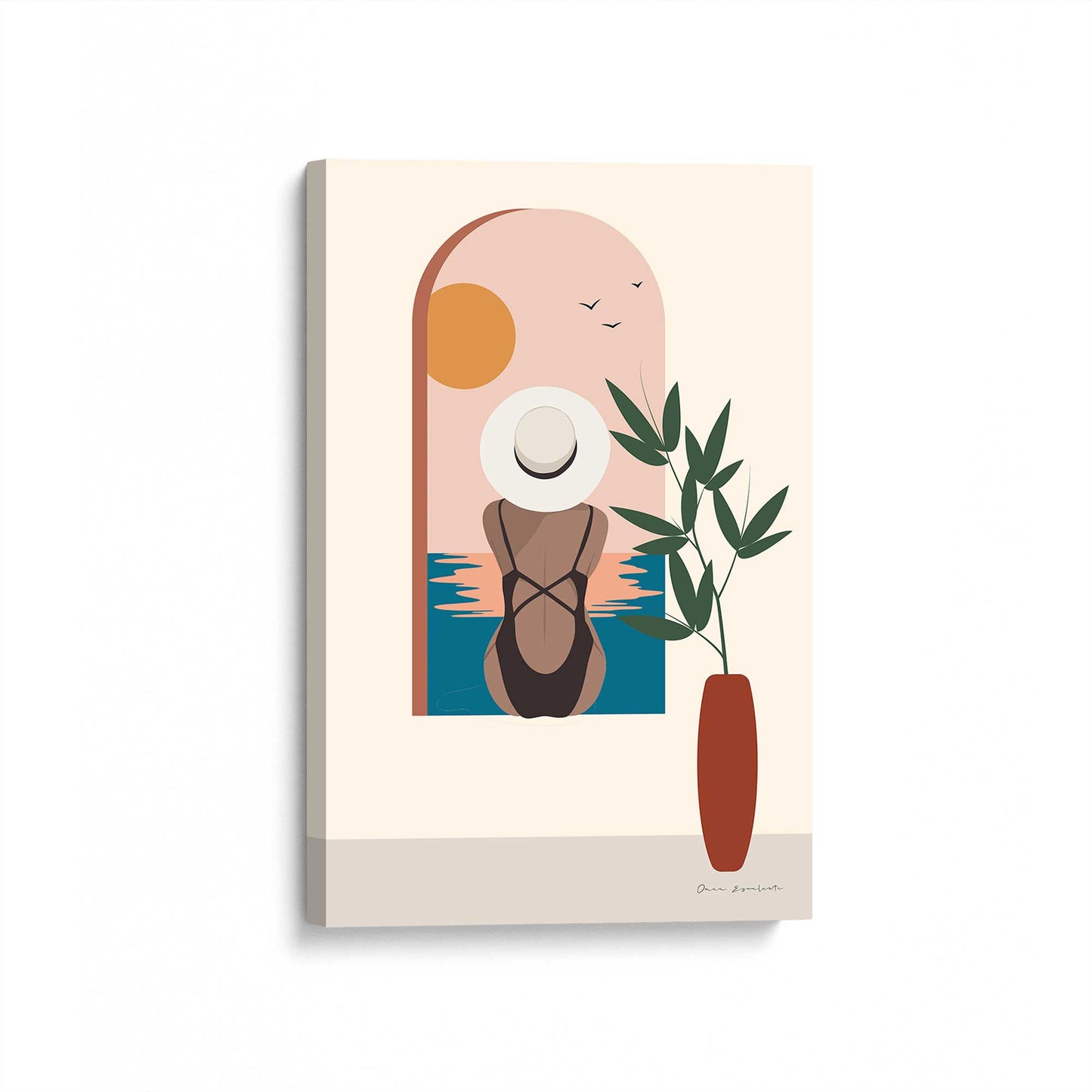 [Color:Stretched Canvas], Picture of art at an angle