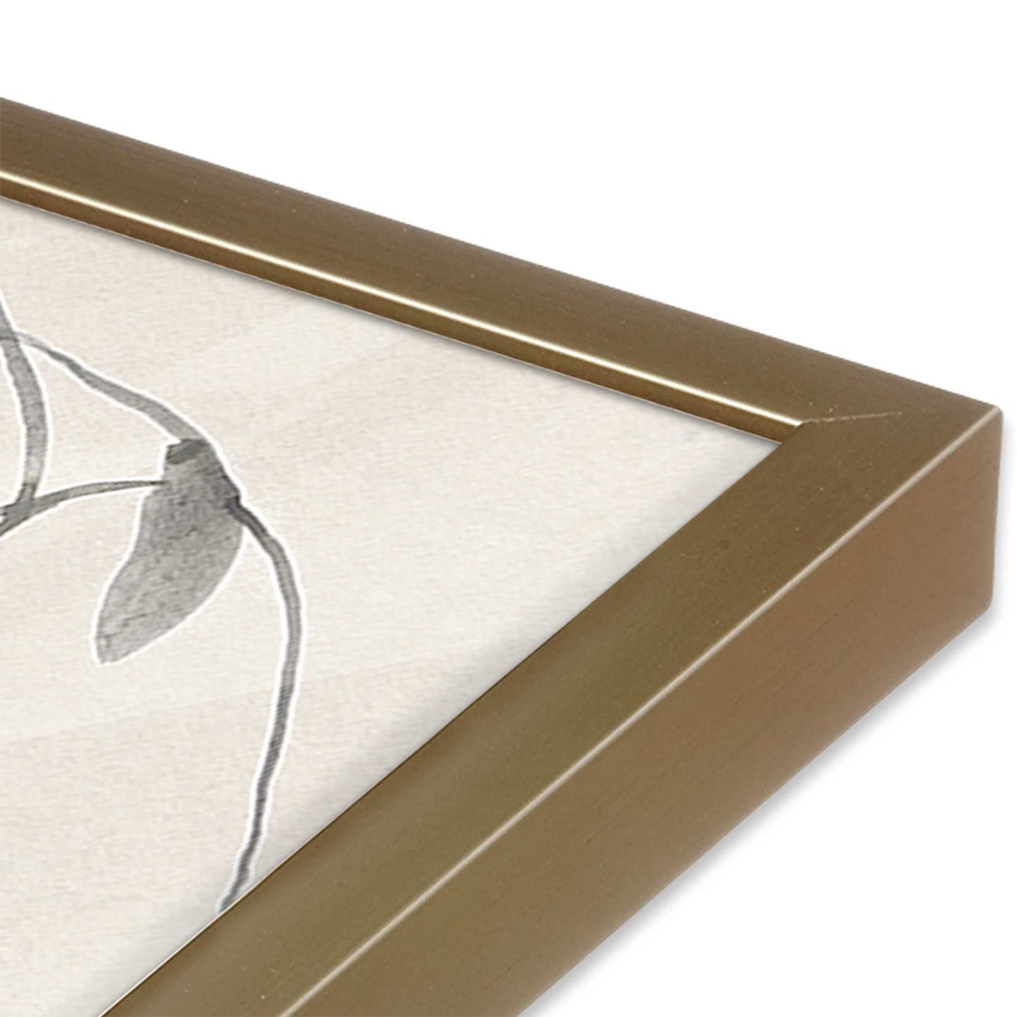 [Color:Brushed Gold], Picture of art in a Brushed Gold frame at an angle