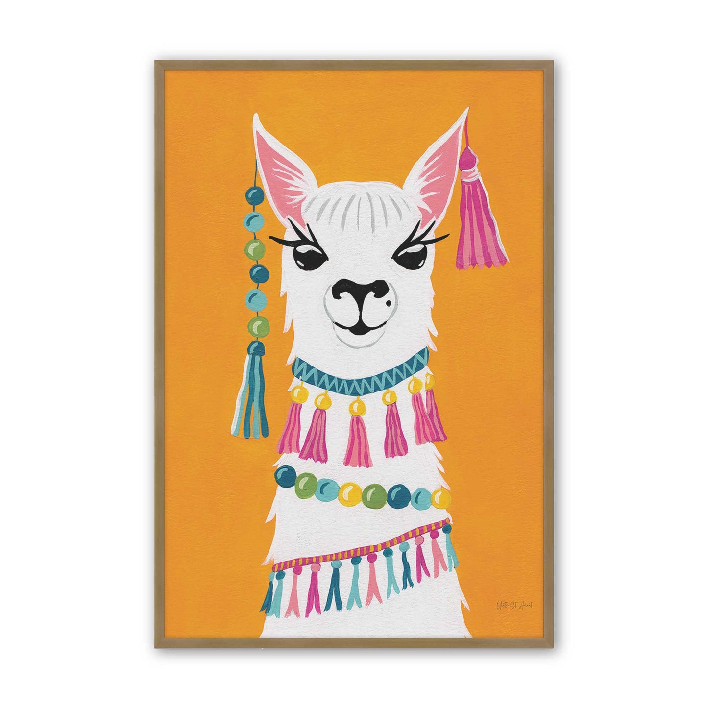 [Color:Brushed Gold], Picture of art in a Brushed Gold frame