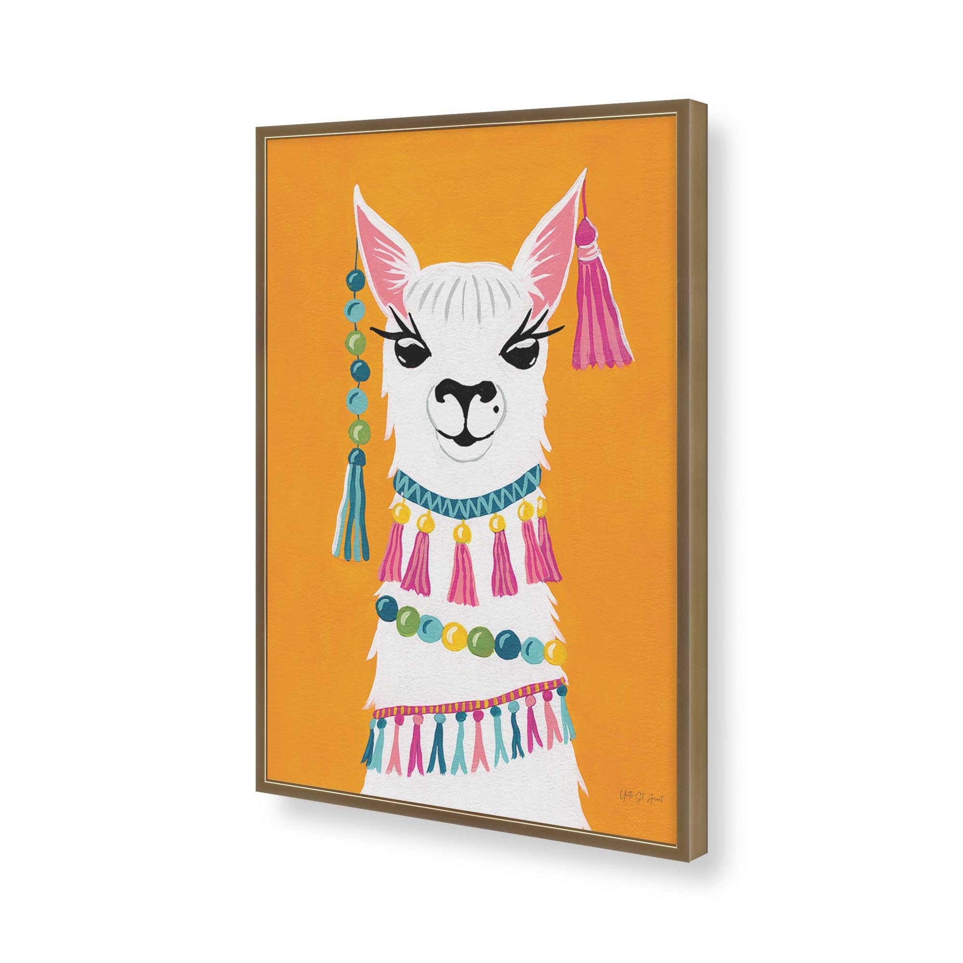 [Color:Brushed Gold], Picture of art in a Brushed Gold frame of the corner