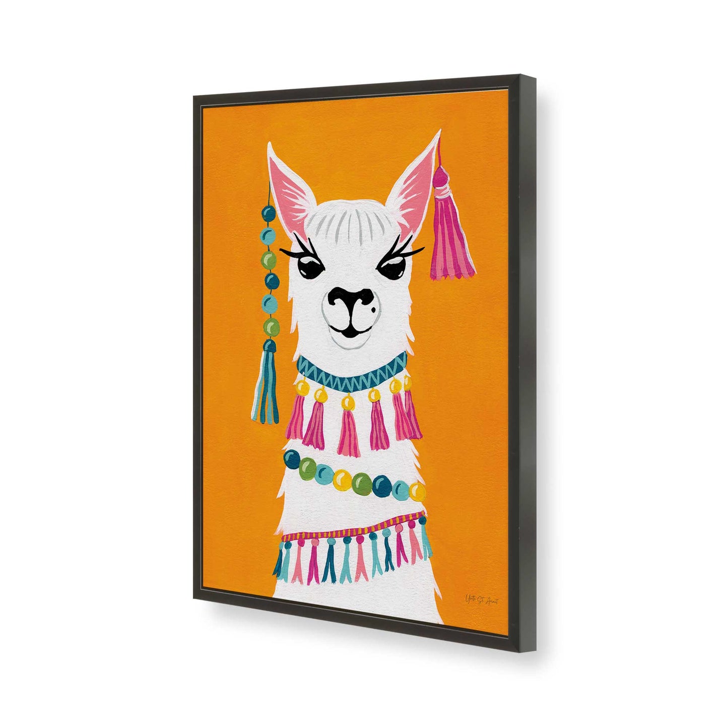 [Color:Satin Black], Picture of art in a Satin Black frame of the corner