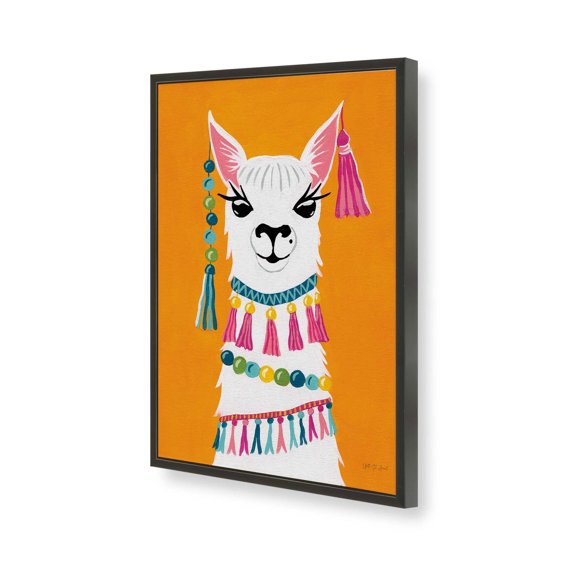 [Color:Satin Black], Picture of art in a Satin Black frame of the corner
