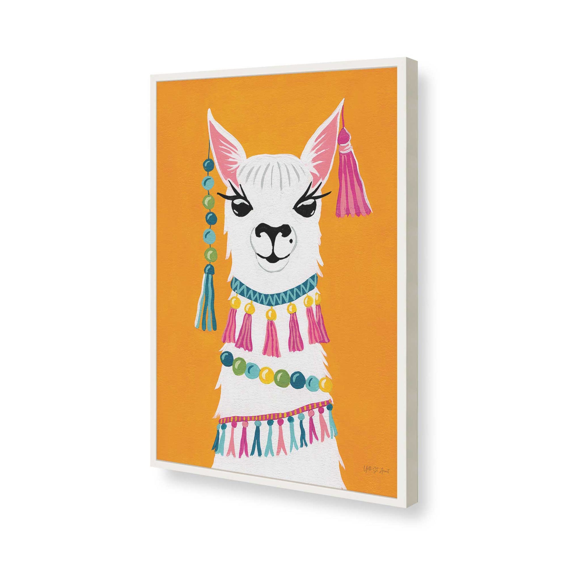[Color:Opaque White], Picture of art in a Opaque White frame of the corner