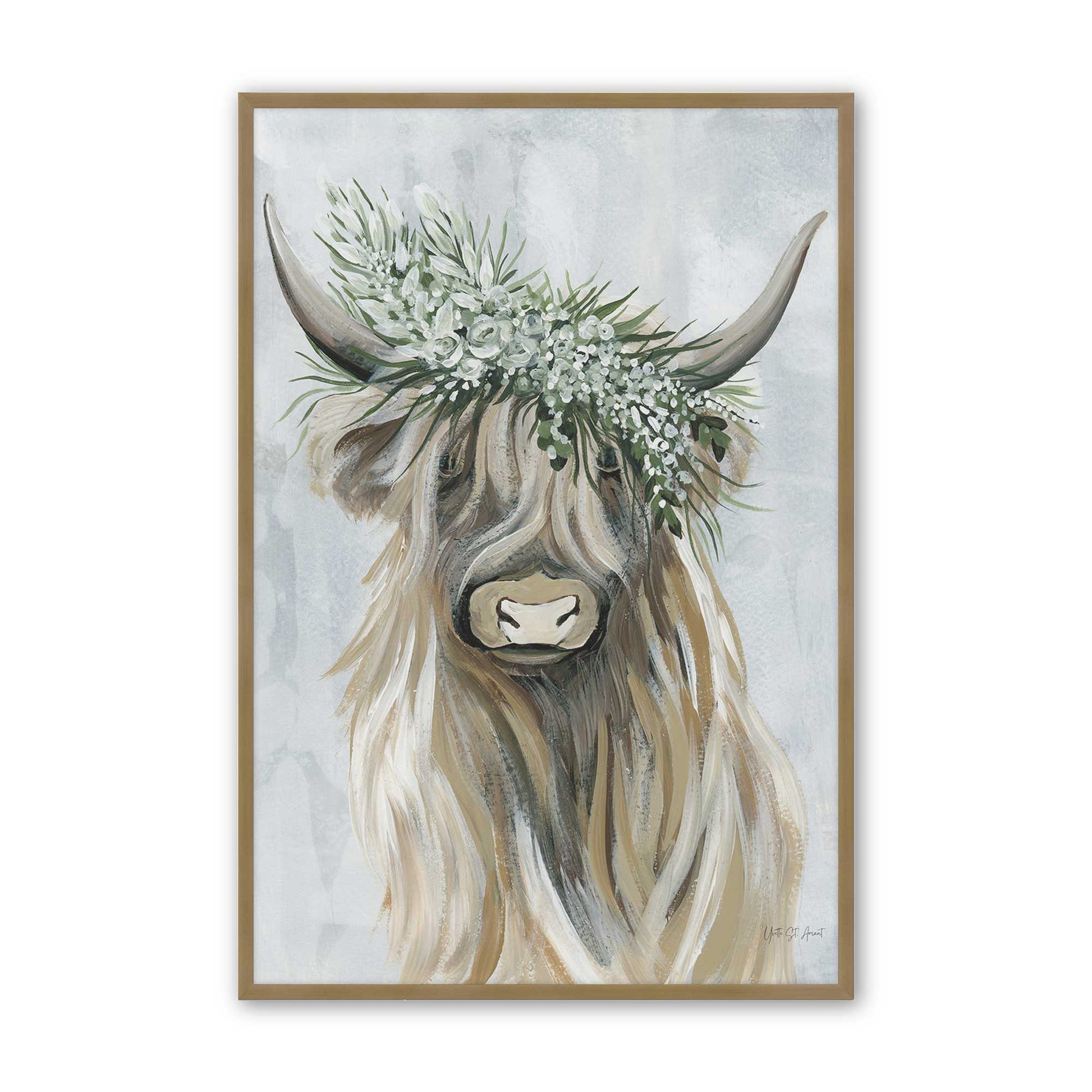 [Color:Brushed Gold], Picture of art in a Brushed Gold frame