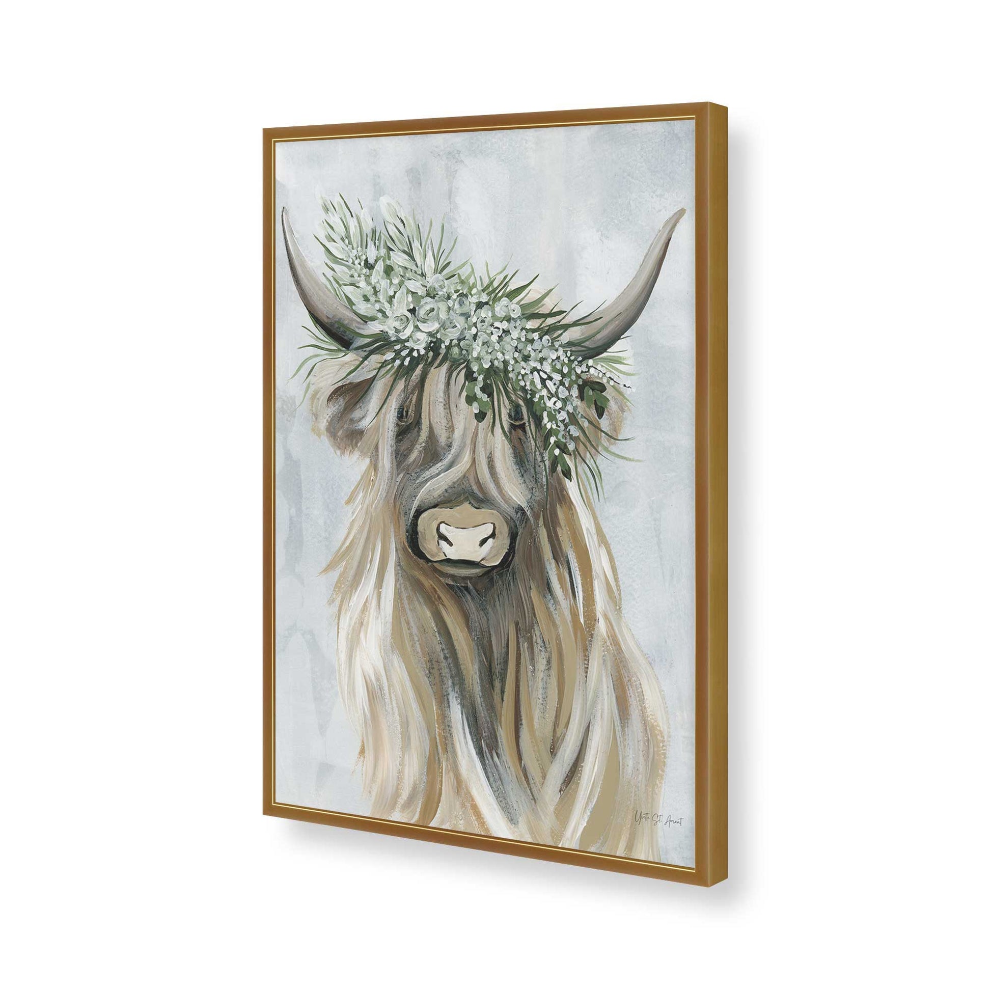 [Color:Polished Gold], Picture of art in a Polished Gold frame of the corner