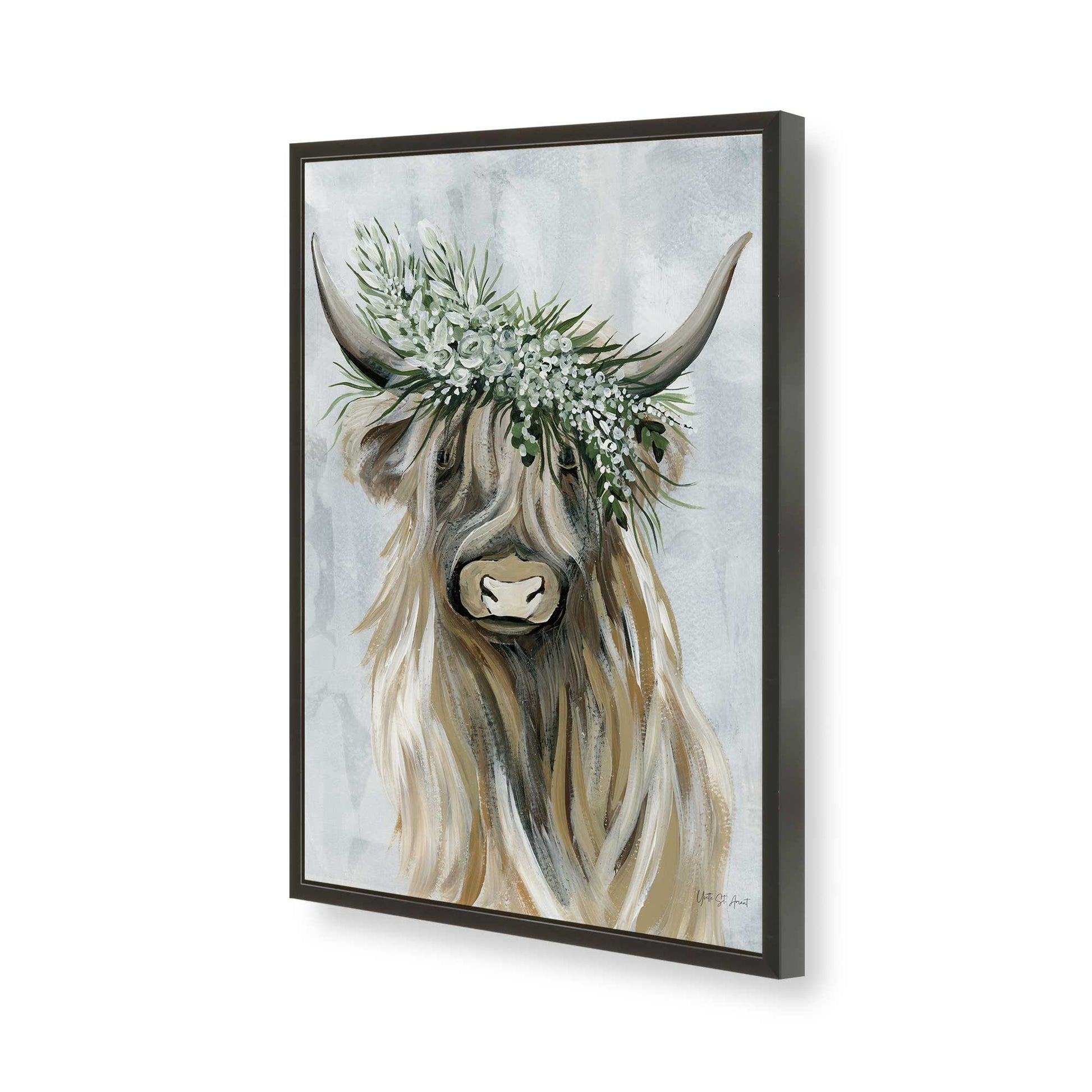 [Color:Satin Black], Picture of art in a Satin Black frame of the corner