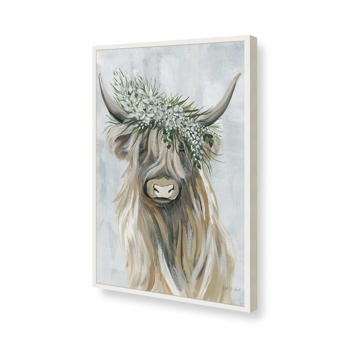 [Color:Opaque White], Picture of art in a Opaque White frame of the corner