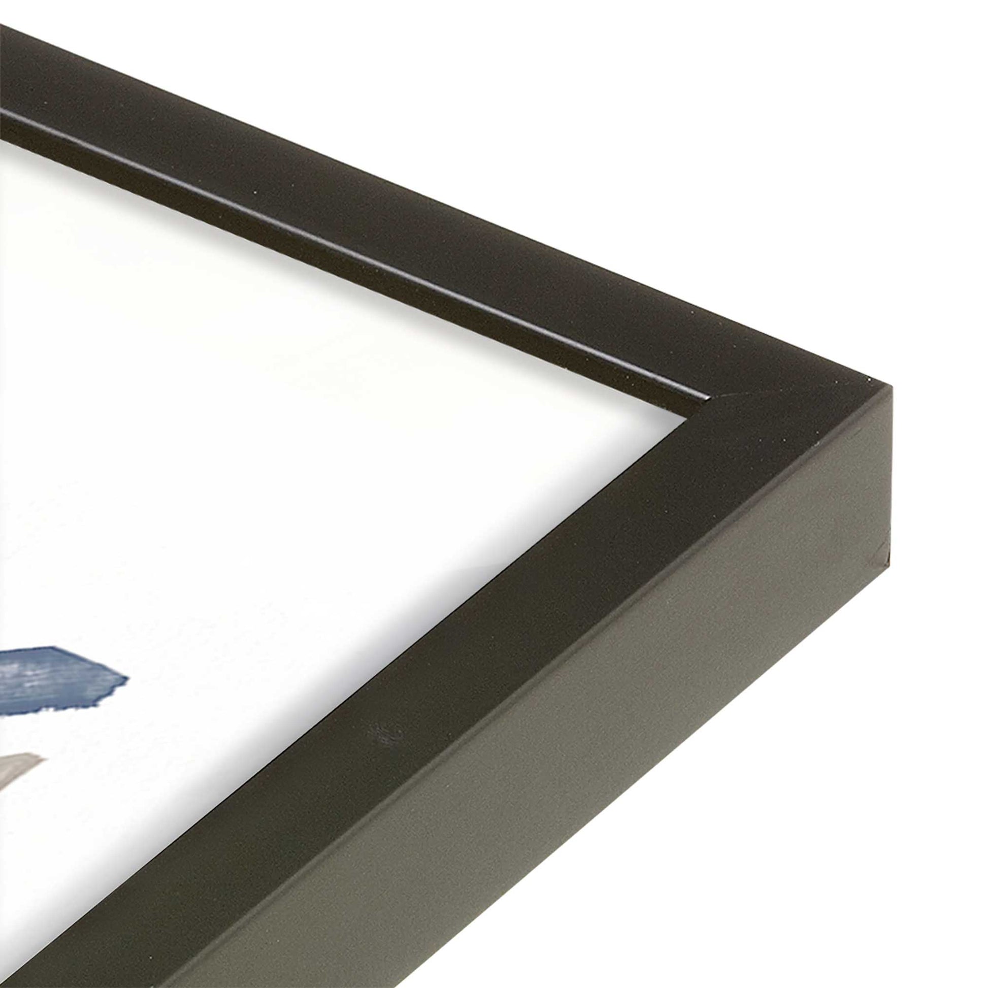 [Color:Satin Black], Picture of art in a Satin Black frame of the corner