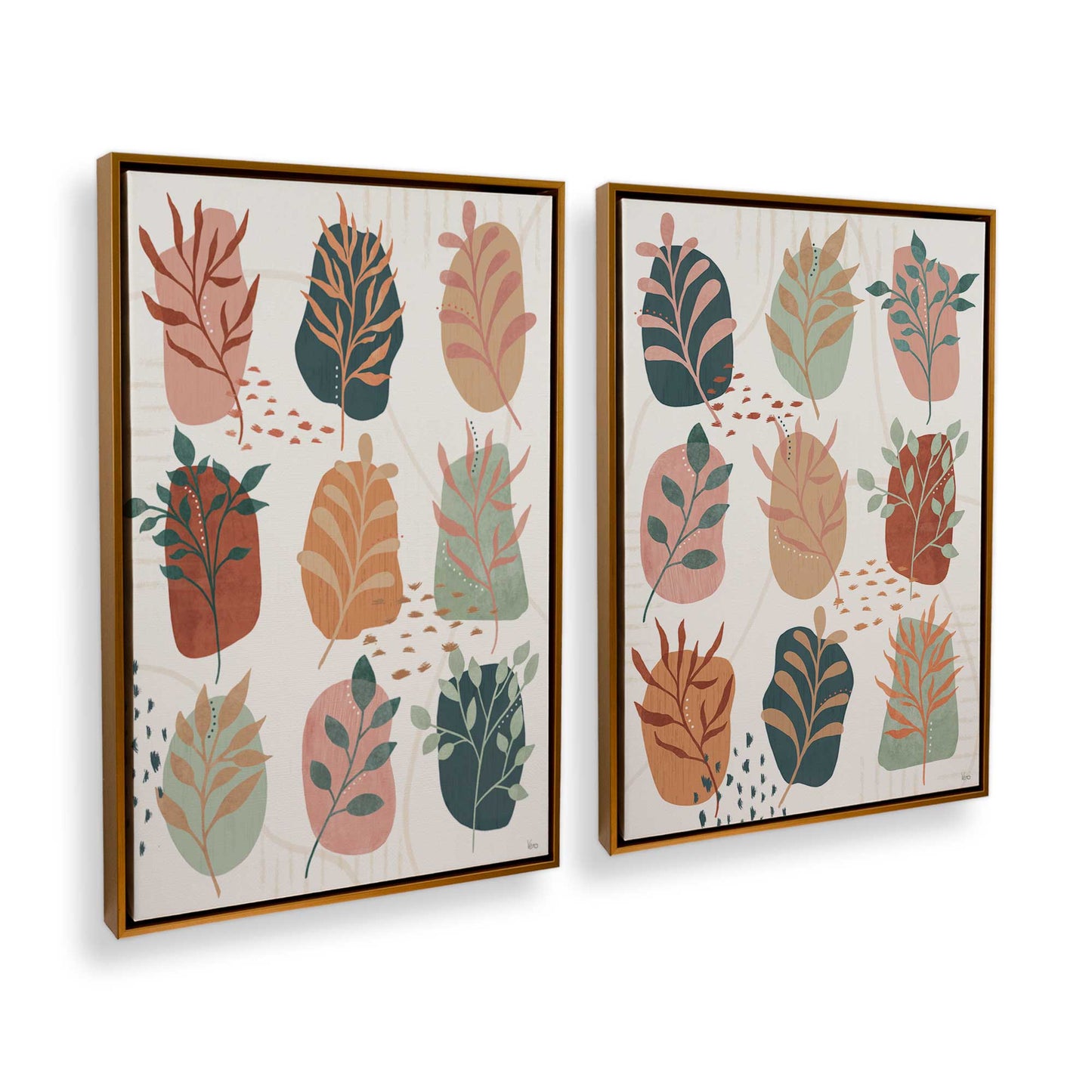 [Color:Polished Gold], Picture of art in a Polished Gold frame at an angle