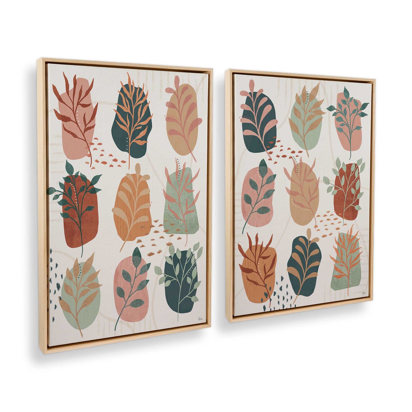 [Color:American Maple], Picture of art in a American Maple frame at an angle