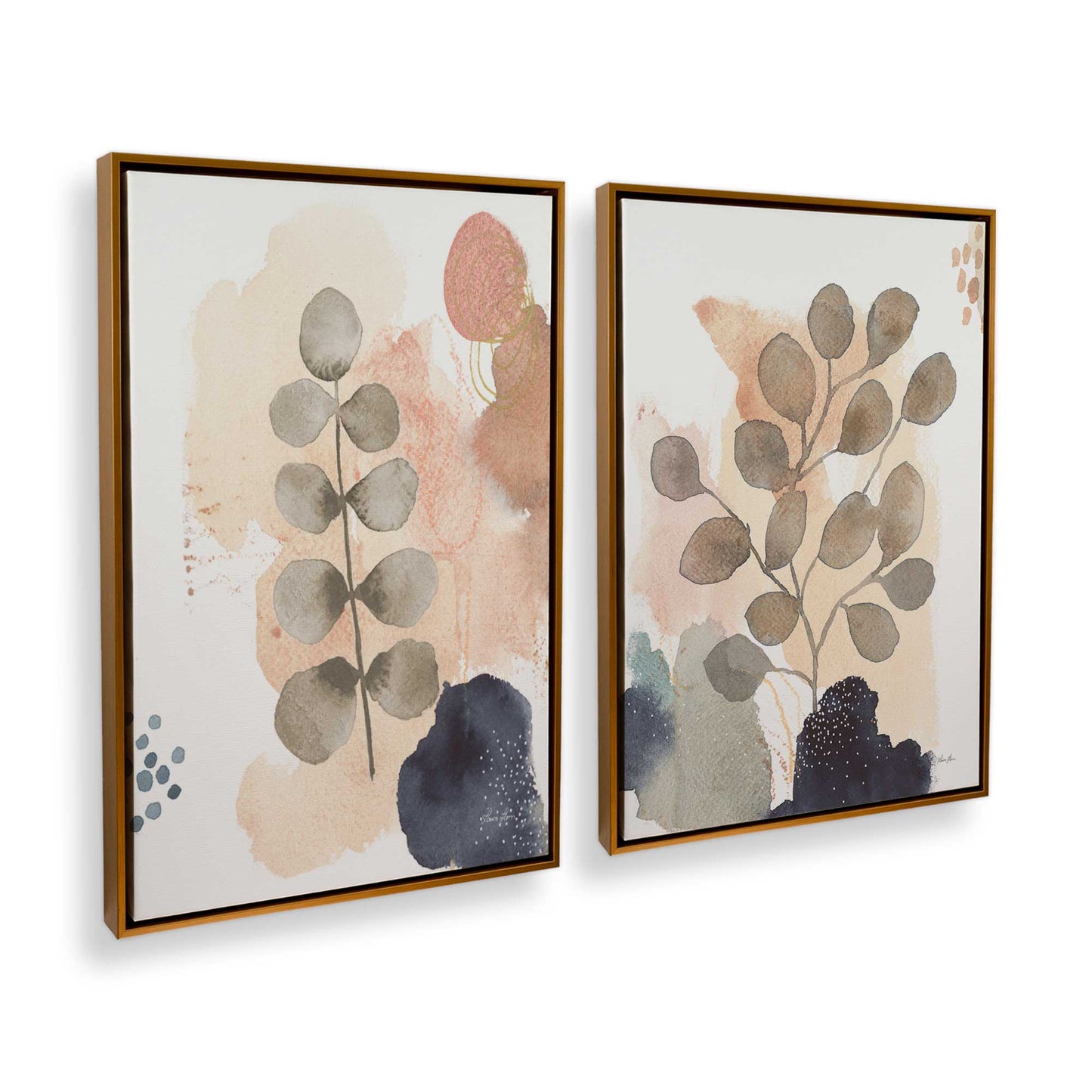 [Color:Polished Gold], Picture of art in a Polished Gold frame at an angle