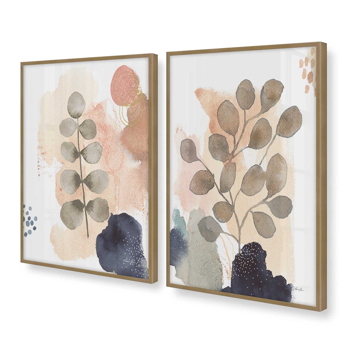 [Color:Brushed Gold], Picture of art in a Brushed Gold frame at an angle