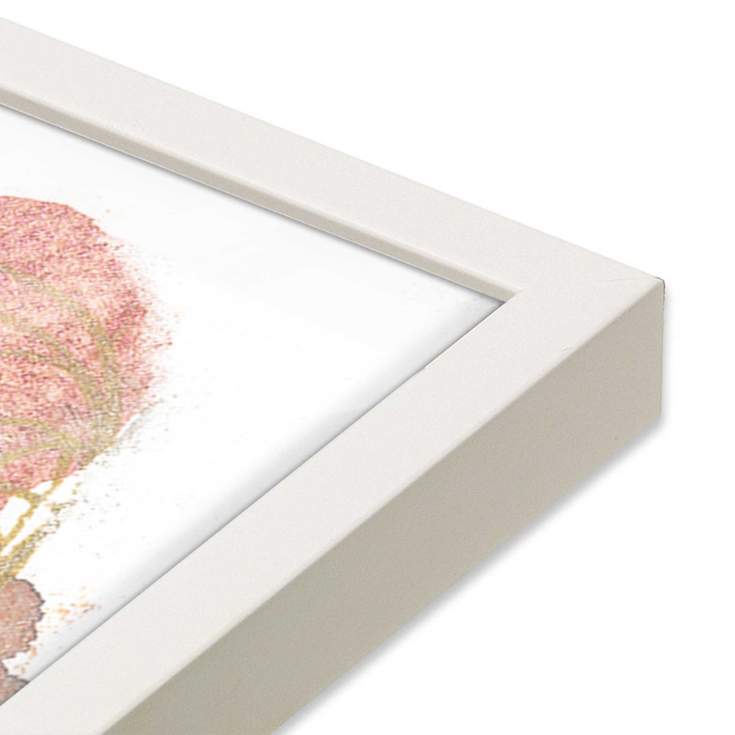 [Color:Opaque White], Picture of art in a Opaque White frame of the corner