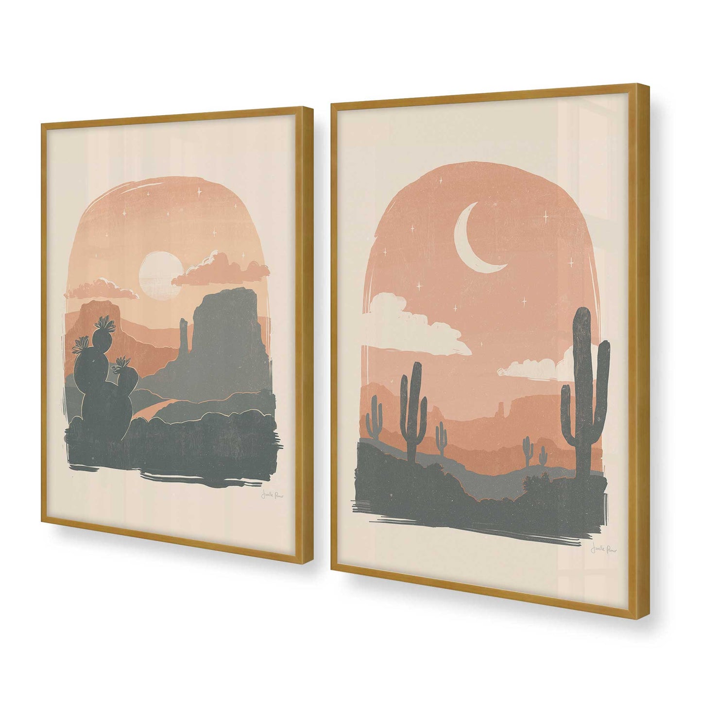 [Color:Polished Gold], Picture of art in a Polished Gold frame at an angle