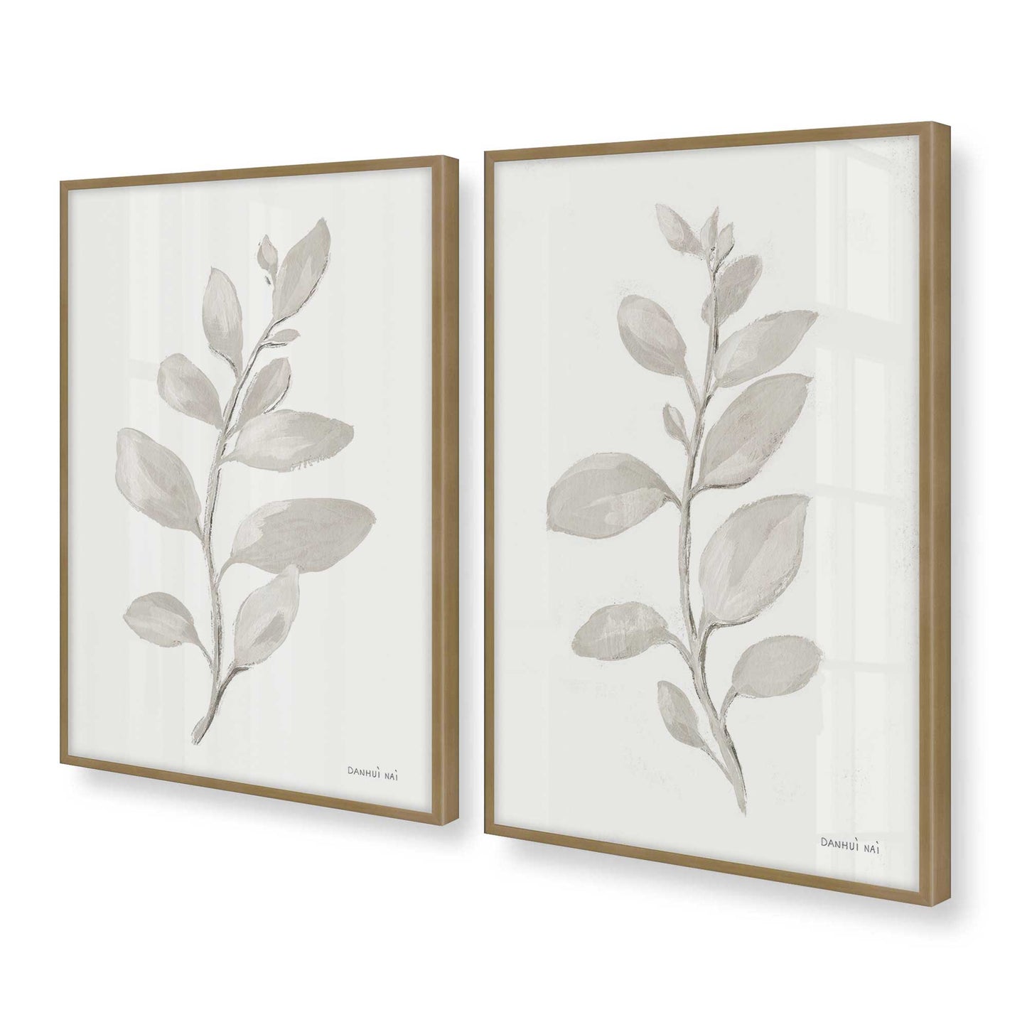 [Color:Brushed Gold], Picture of art in a Brushed Gold frame at an angle
