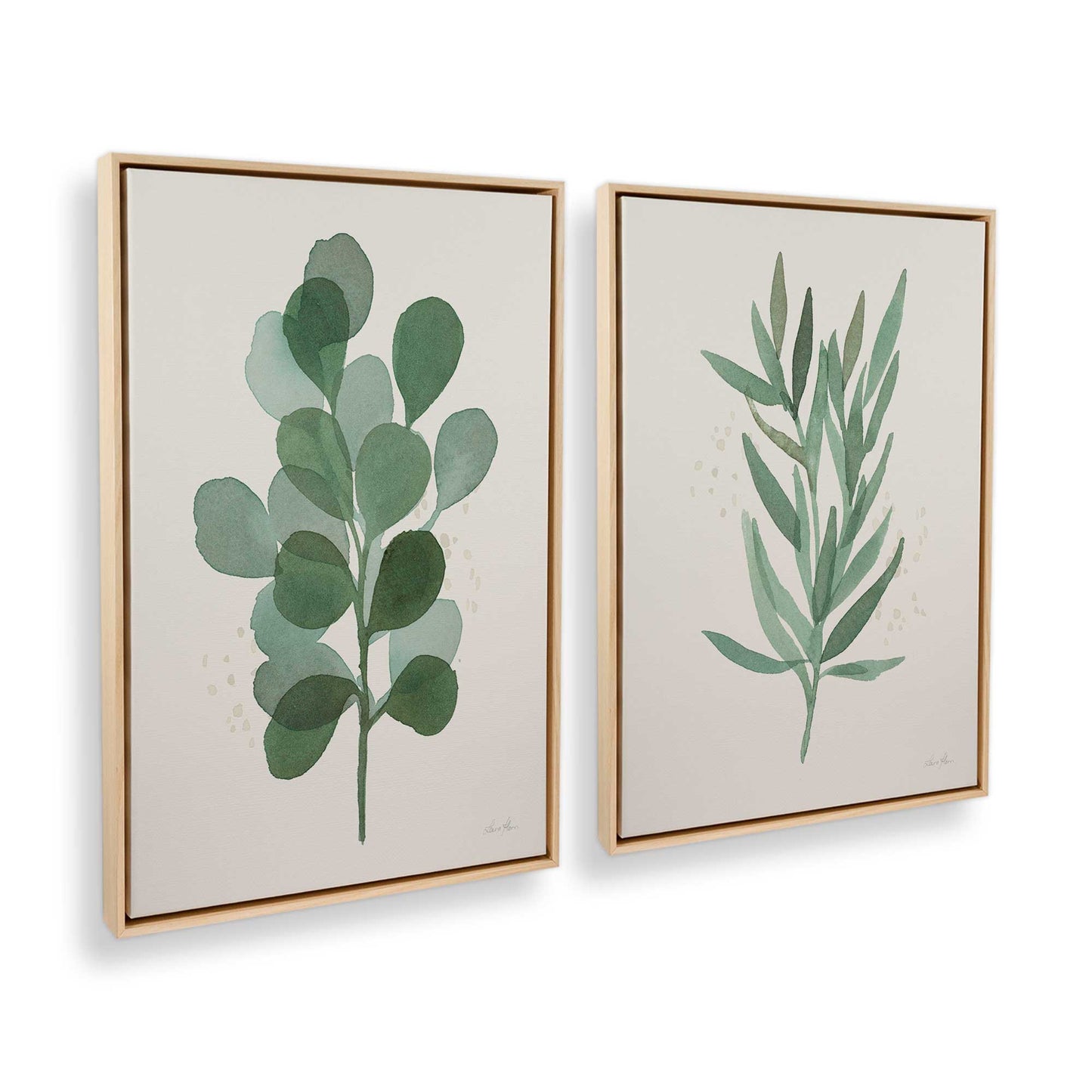 [Color:American Maple], Picture of art in a American Maple frame at an angle