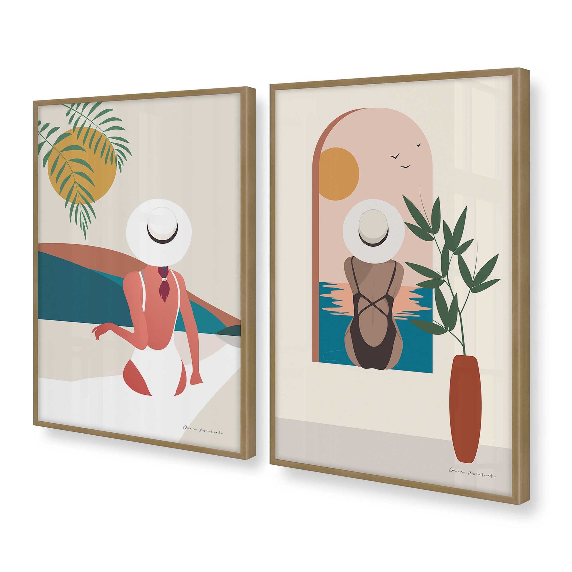 [Color:Brushed Gold], Picture of art in a Brushed Gold frame at an angle