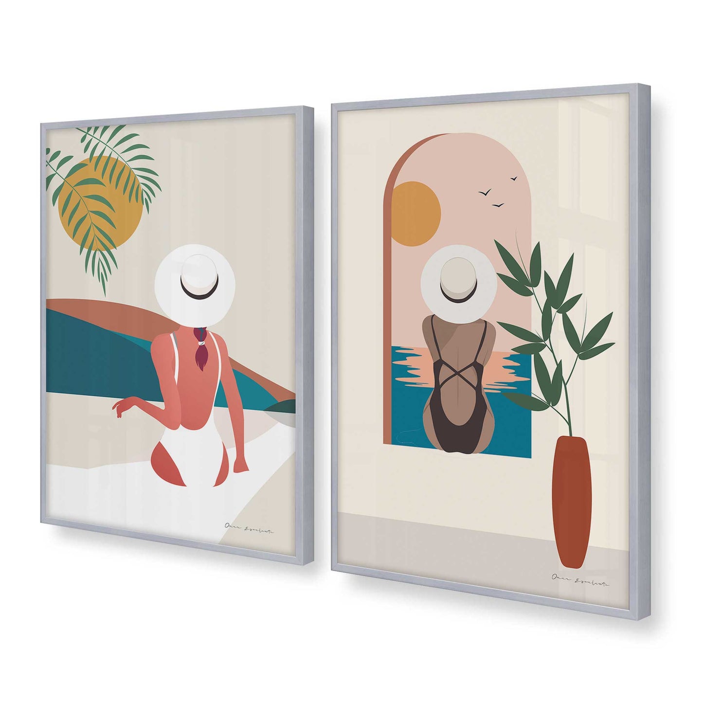 [Color:Polished Chrome], Picture of art in a Polished Chrome frame at an angle