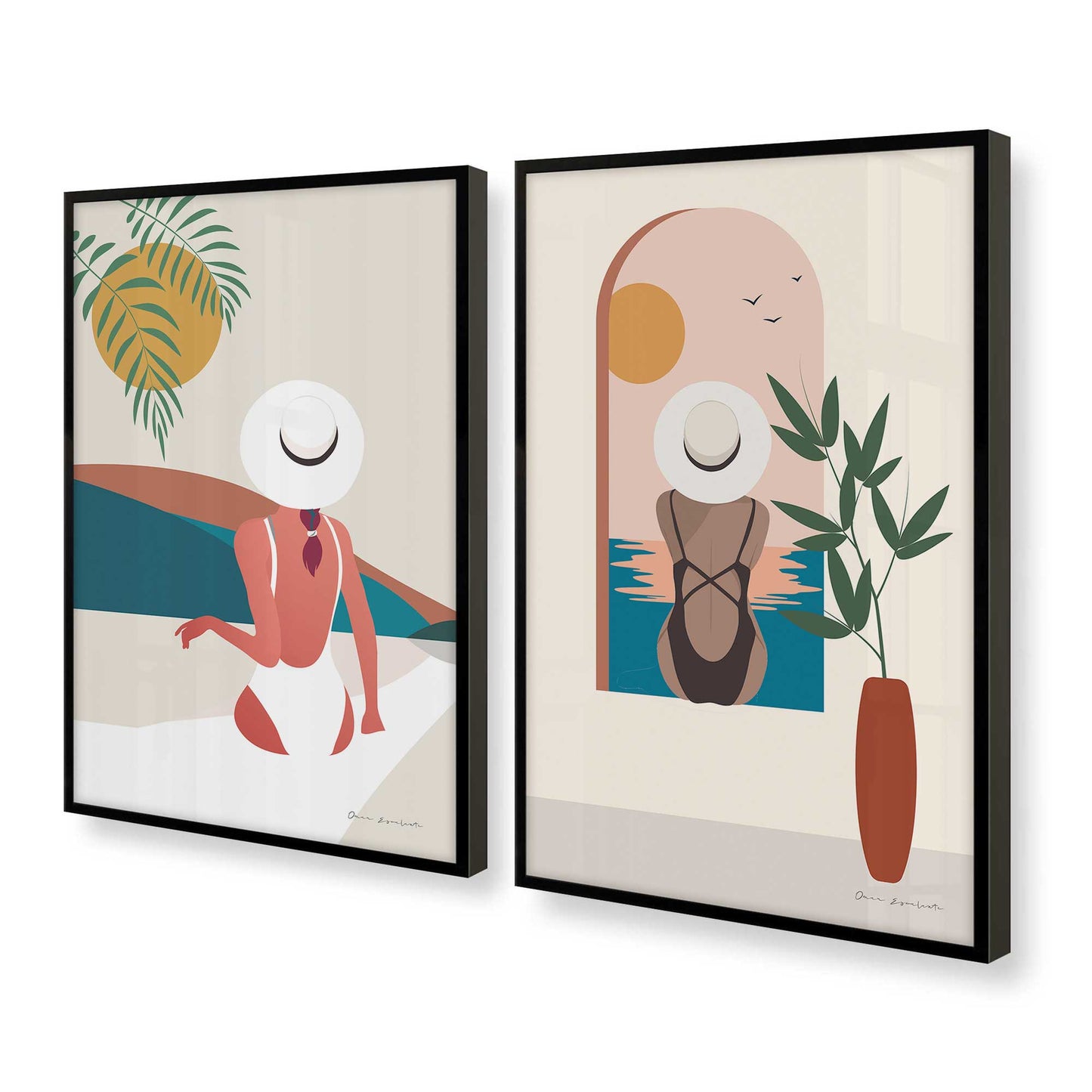 [Color:Satin Black], Picture of art in a Satin Black frame at an angle