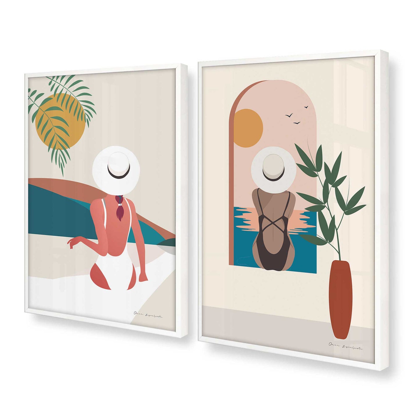 [Color:Opaque White], Picture of art in a Opaque White frame at an angle