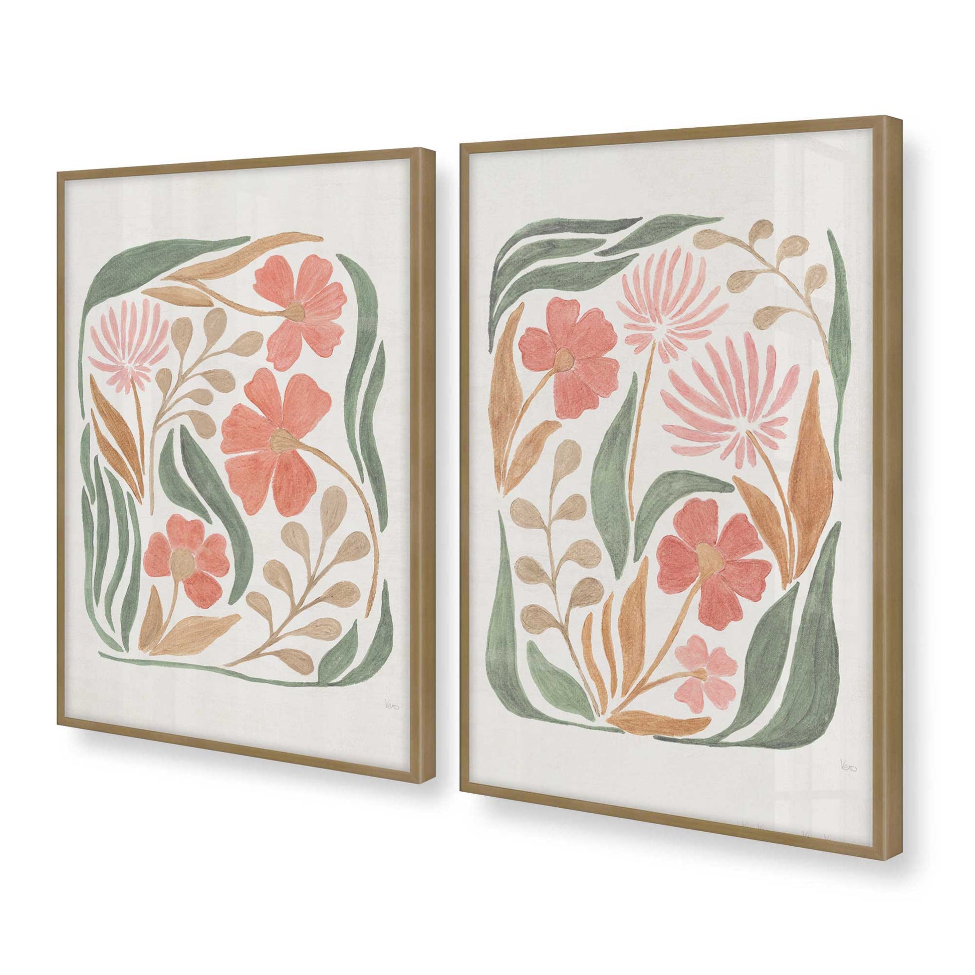 [Color:Brushed Gold], Picture of art in a Brushed Gold frame at an angle