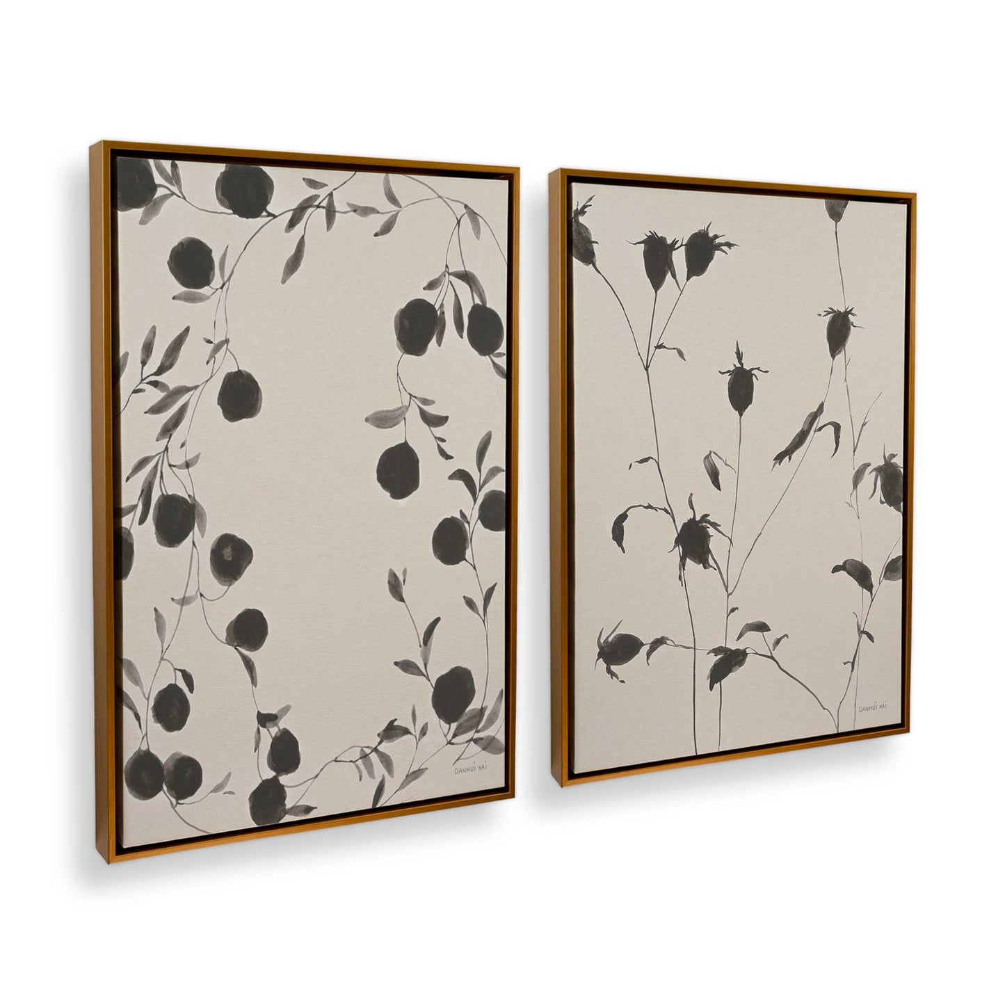 [Color:Polished Gold], Picture of art in a Polished Gold frame at an angle