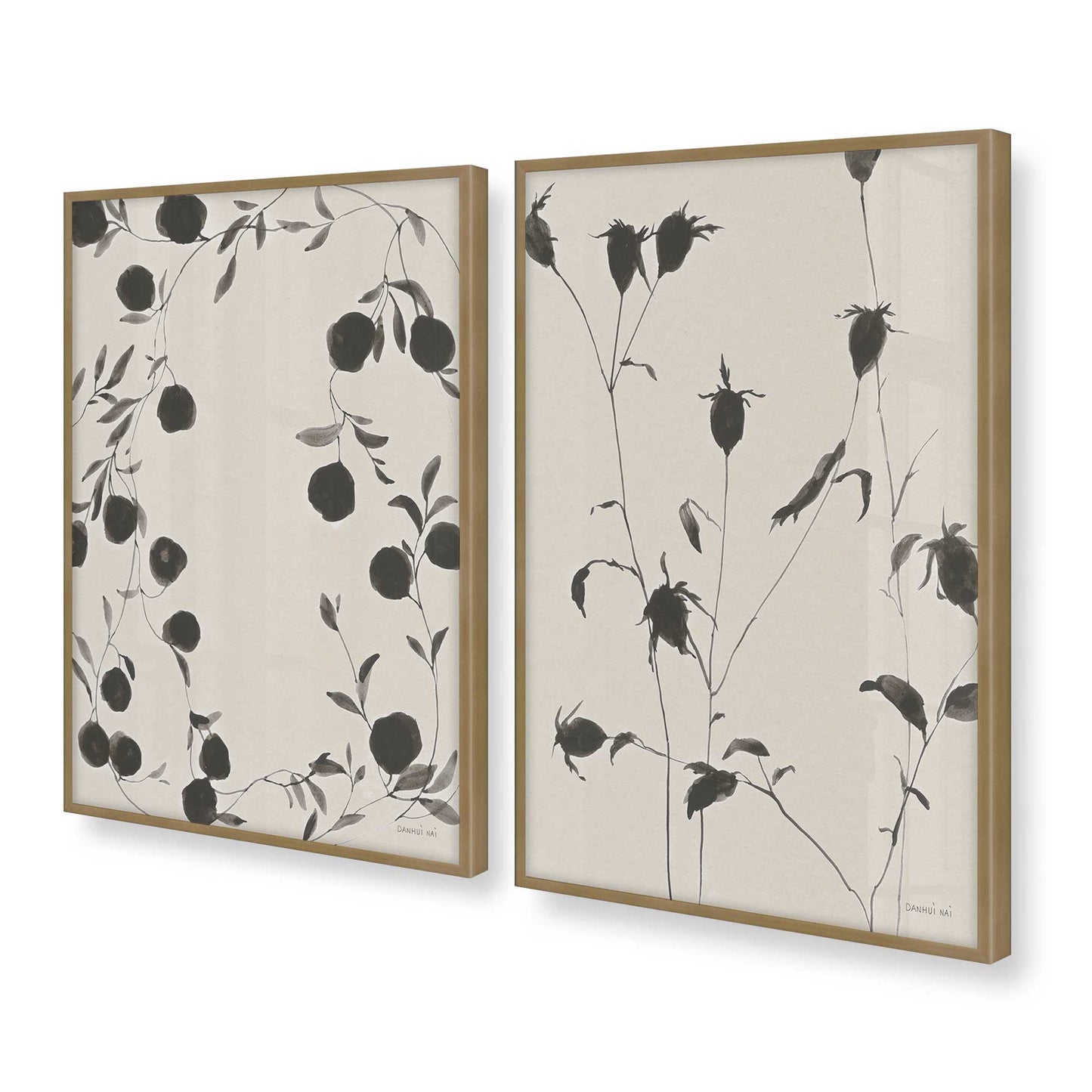 [Color:Brushed Gold], Picture of art in a Brushed Gold frame at an angle