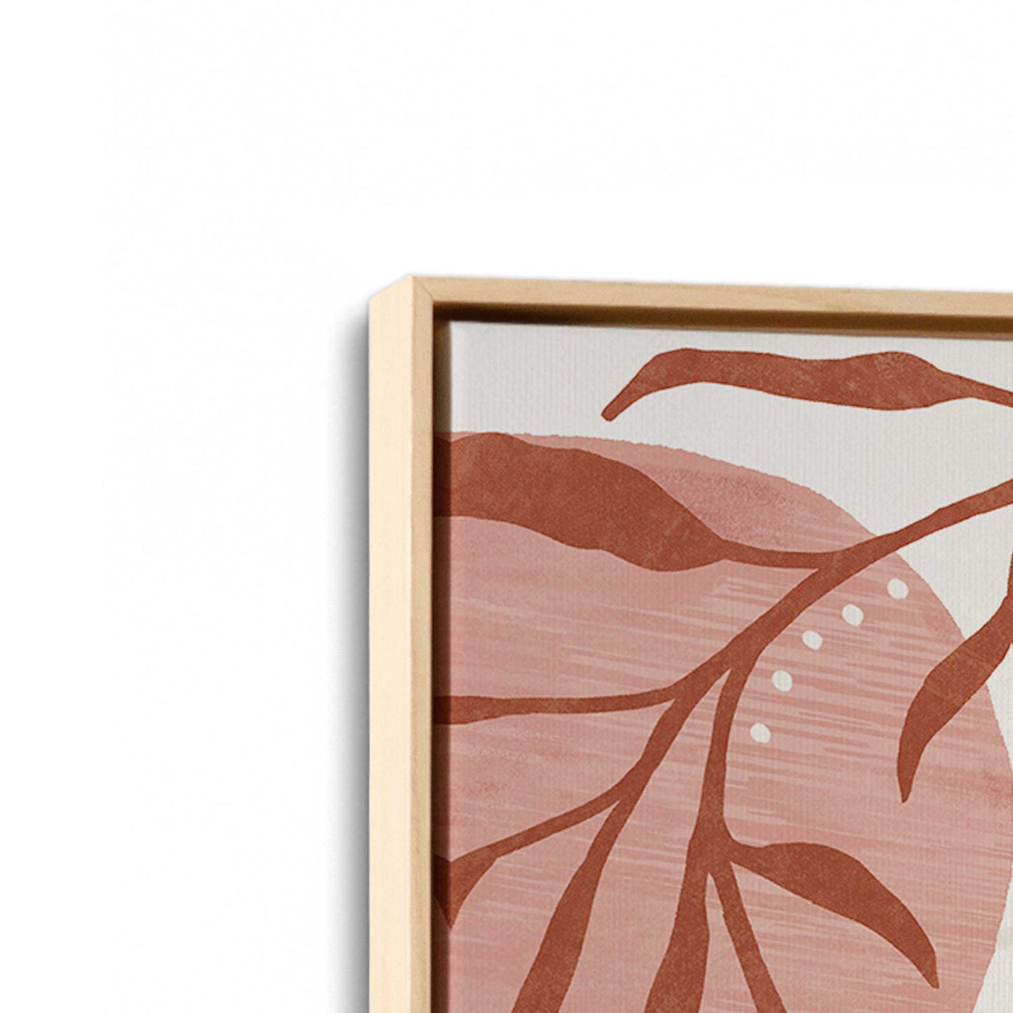 [Color:American Maple], Picture of art in a American Maple frame at an angle