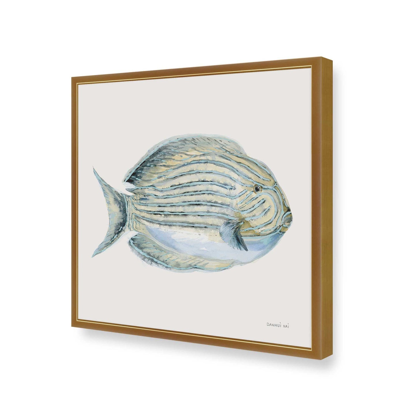 [Color:Polished Gold], Picture of art in a Polished Gold frame at an angle