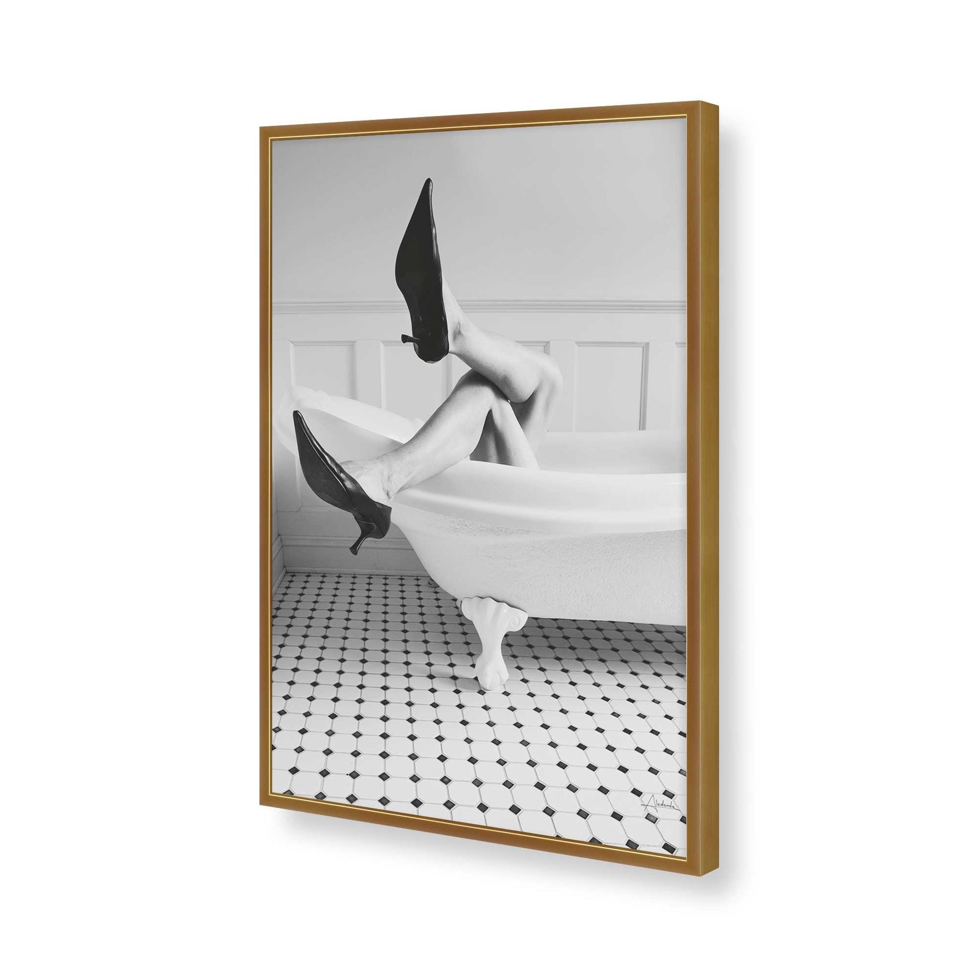 [Color:Polished Gold], Picture of art in a Polished Gold frame of the corner