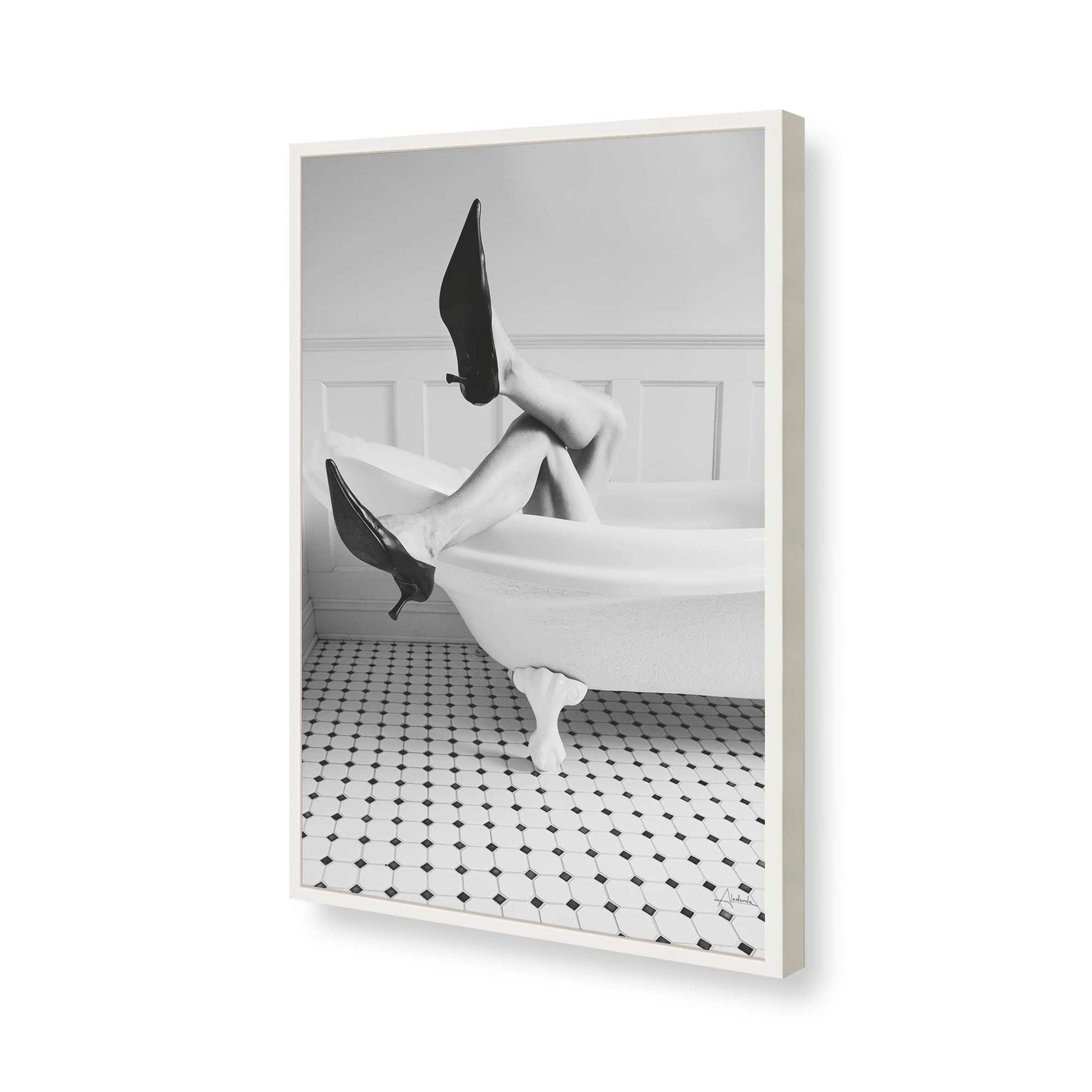 [Color:Opaque White], Picture of art in a Opaque White frame of the corner