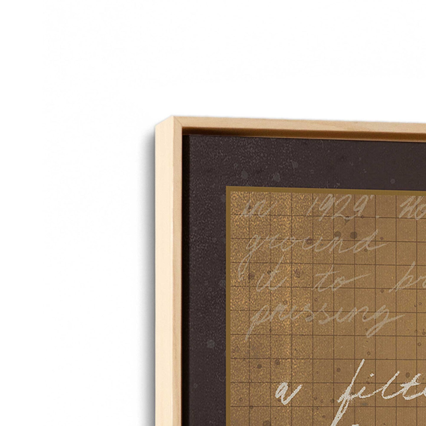 [Color:American Maple], Picture of art in a American Maple frame at an angle