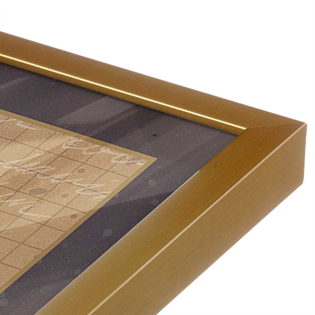 [Color:Polished Gold], Picture of art in a Polished Gold frame at an angle