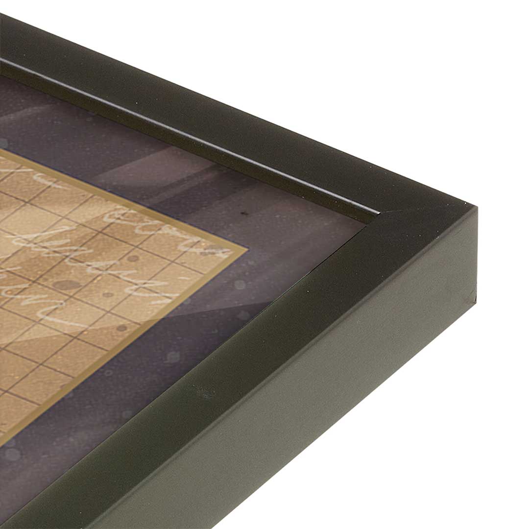 [Color:Satin Black], Picture of art in a Satin Black frame at an angle