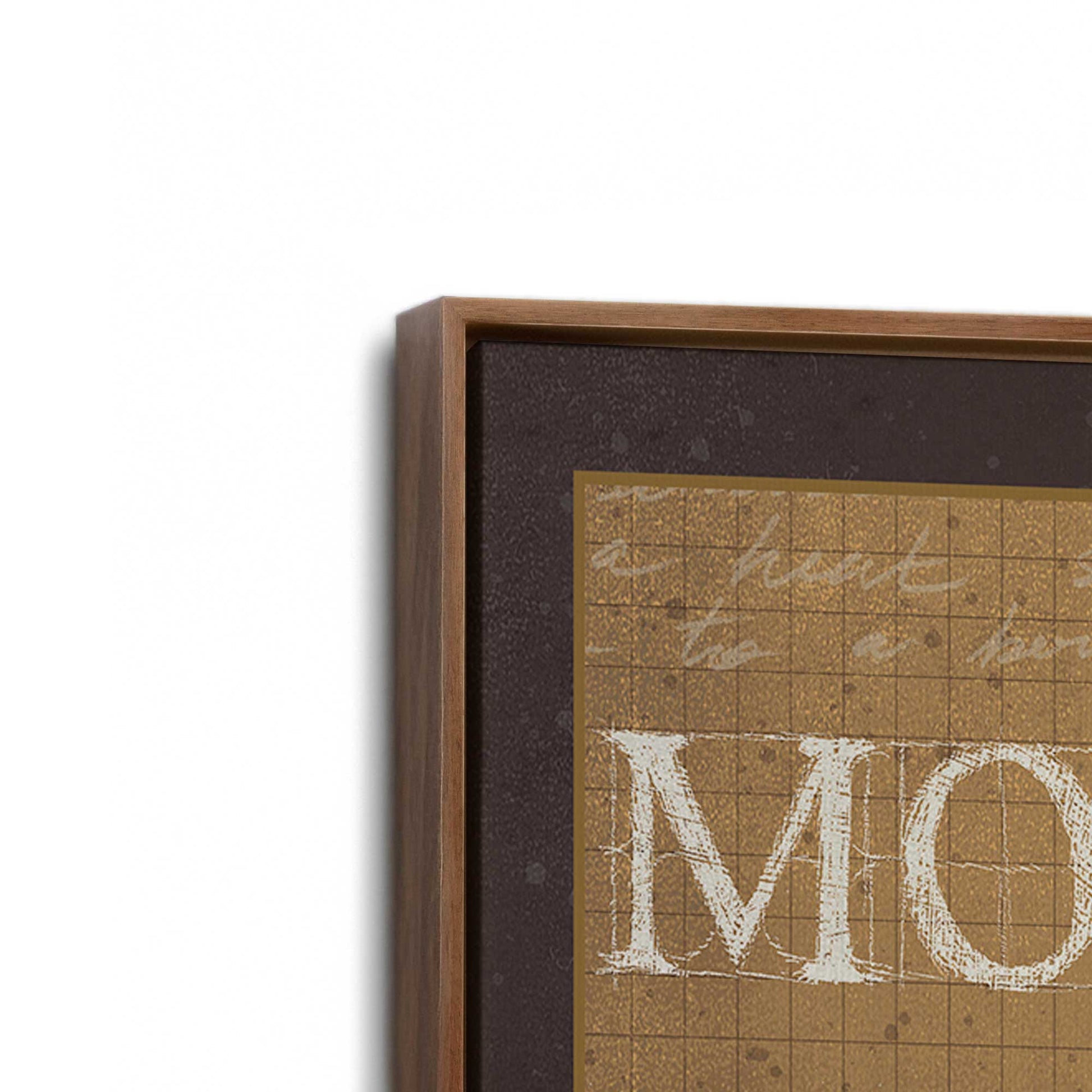 [Color:Walnut], Picture of art in a Walnut frame at an angle