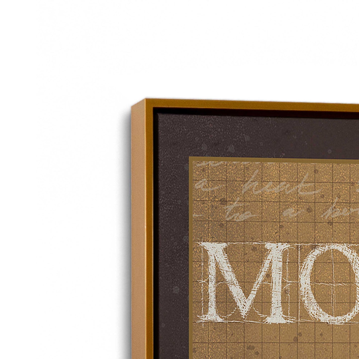 [Color:Polished Gold], Picture of art in a Polished Gold frame at an angle