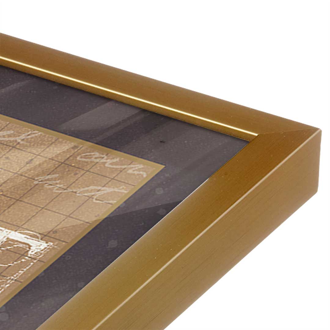 [Color:Polished Gold], Picture of art in a Polished Gold frame at an angle