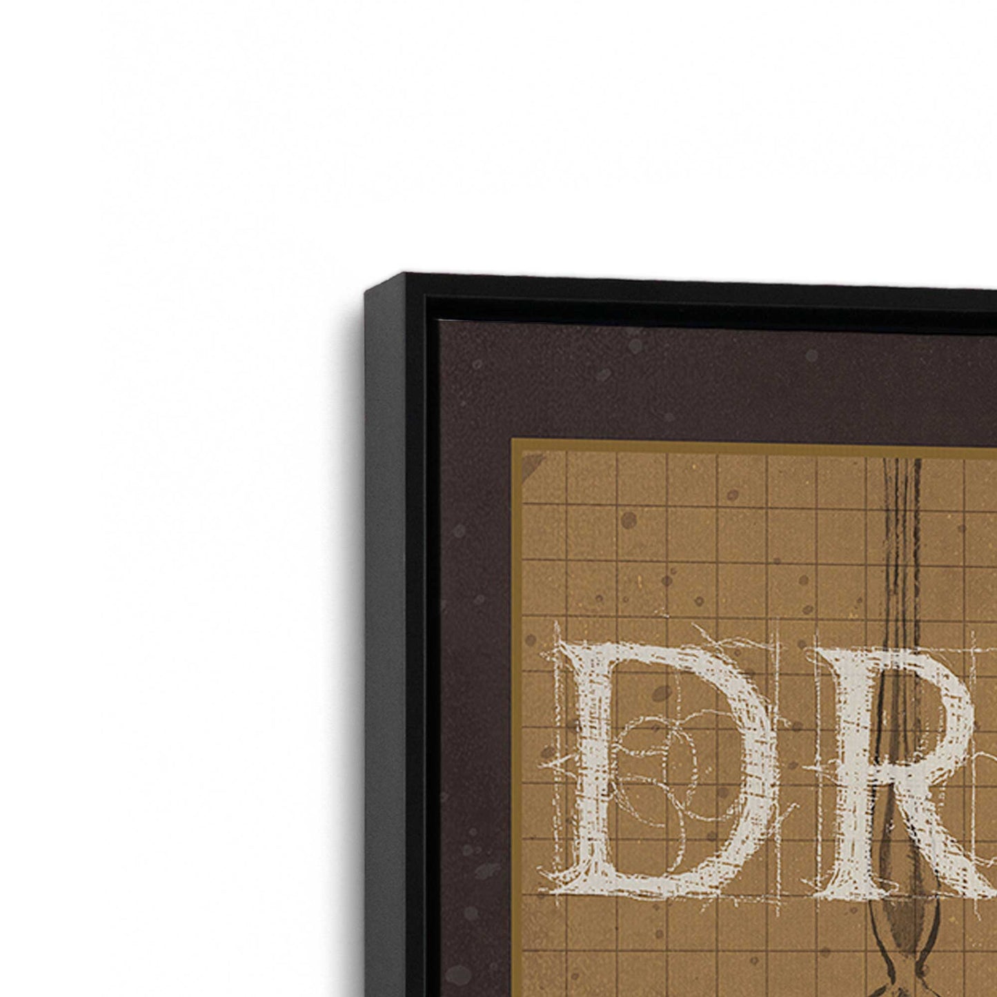 [Color:Satin Black], Picture of art in a Satin Black frame at an angle