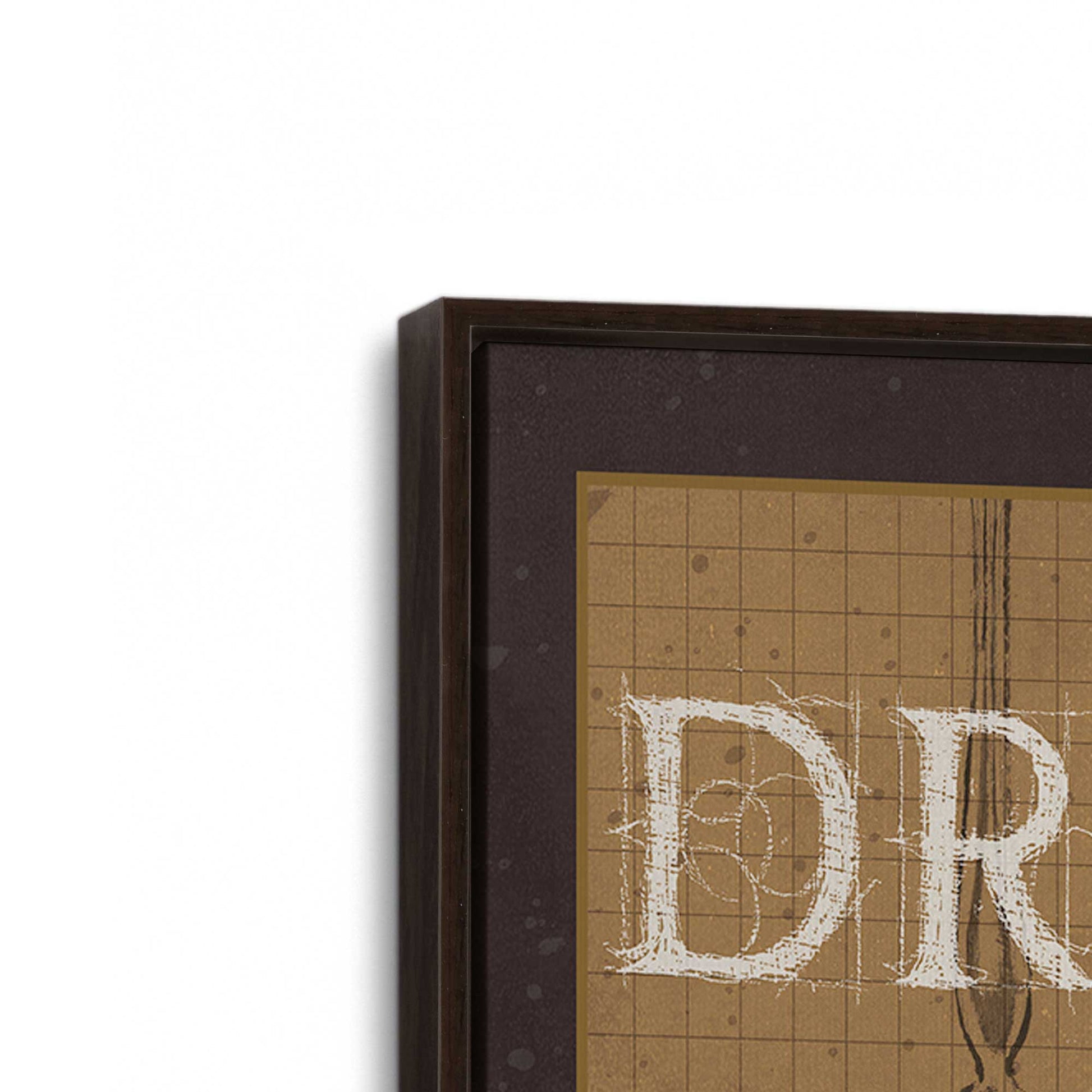 [Color:Espresso], Picture of art in a Espresso frame at an angle