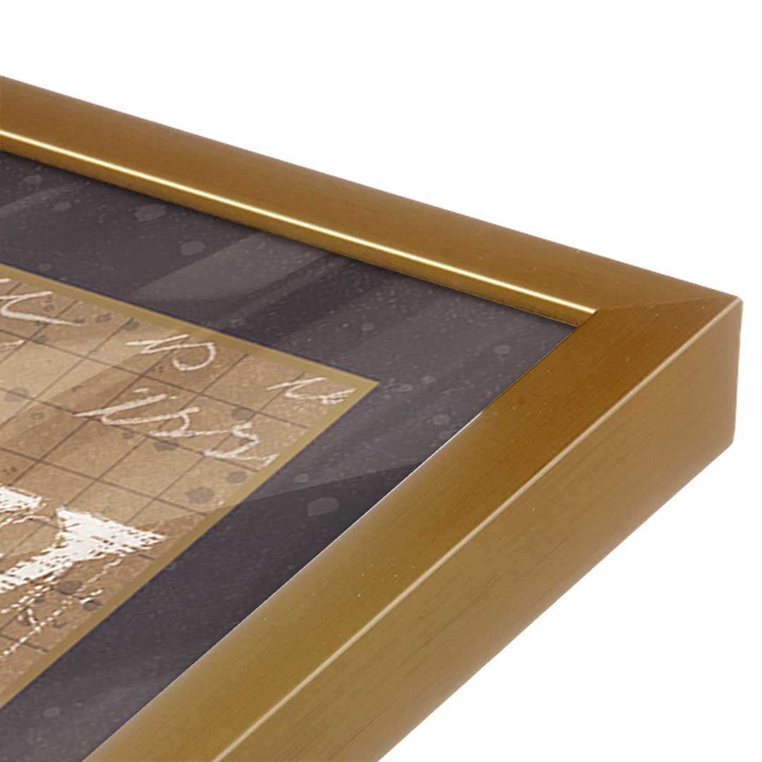 [Color:Polished Gold], Picture of art in a Polished Gold frame at an angle