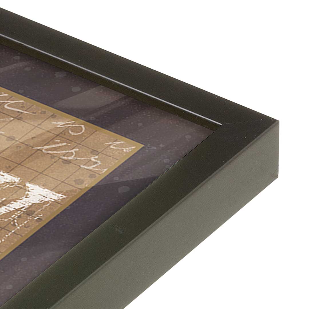 [Color:Satin Black], Picture of art in a Satin Black frame at an angle