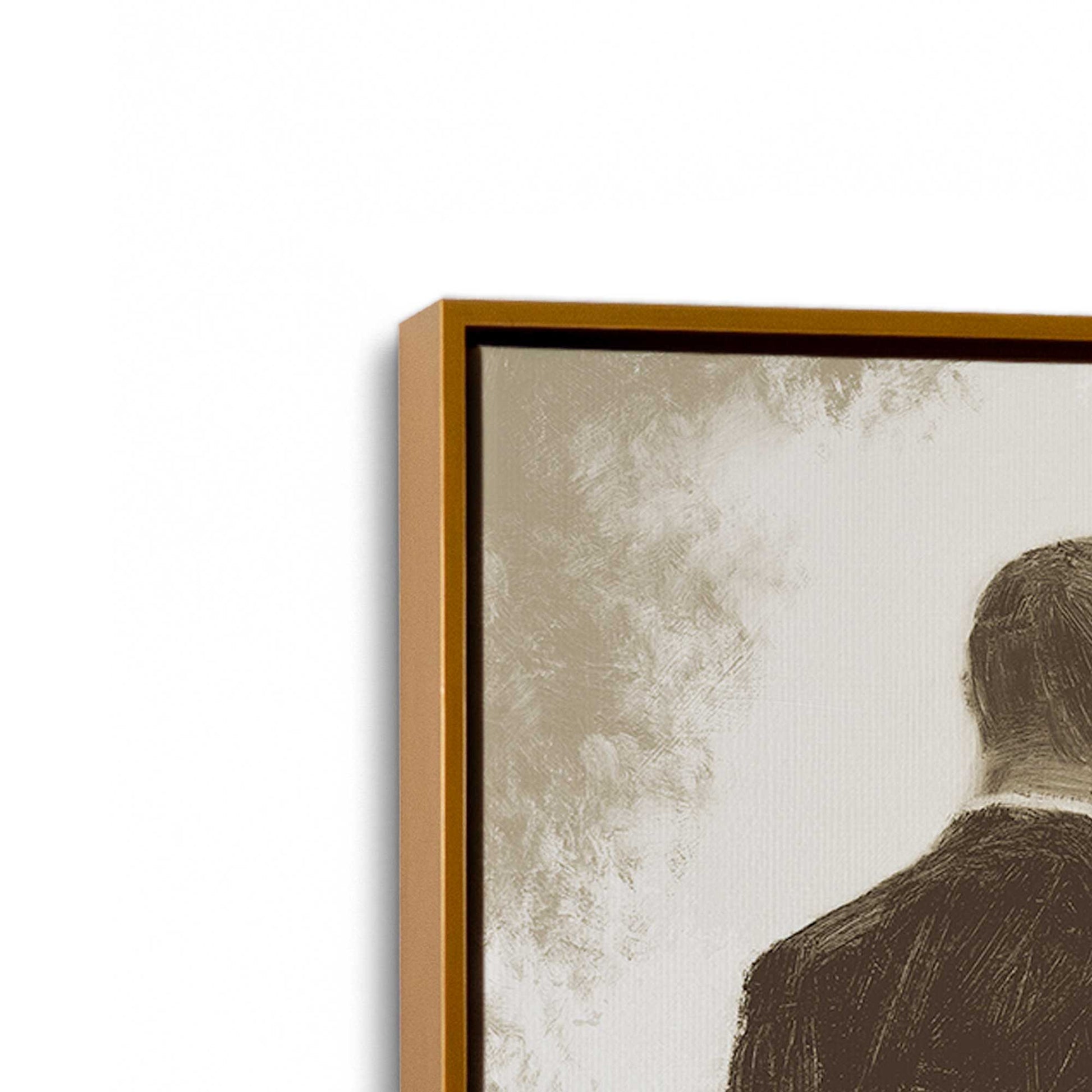 [Color:Polished Gold], Picture of art in a Polished Gold frame at an angle