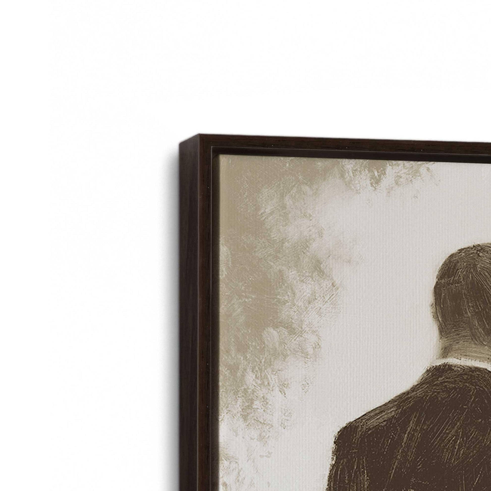 [Color:Espresso], Picture of art in a Espresso frame at an angle