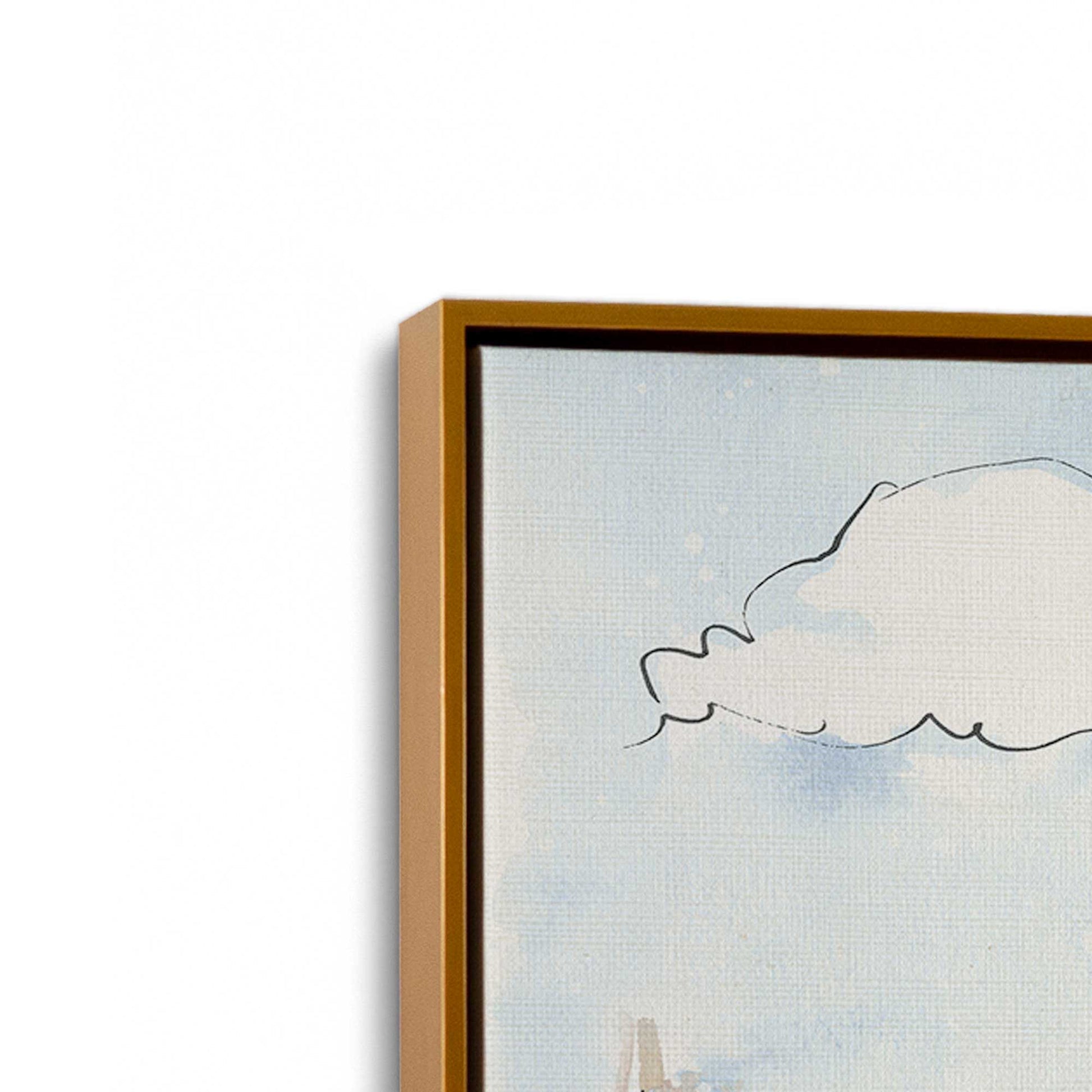 [Color:Polished Gold], Picture of art in a Polished Gold frame at an angle